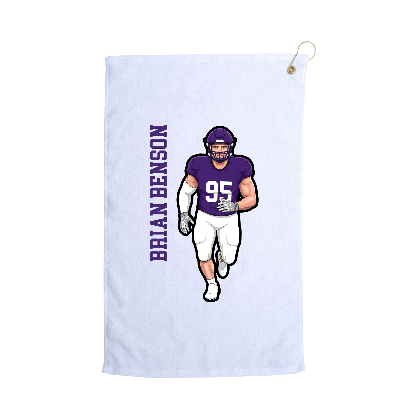 Golf Towel — Name Vertical in White