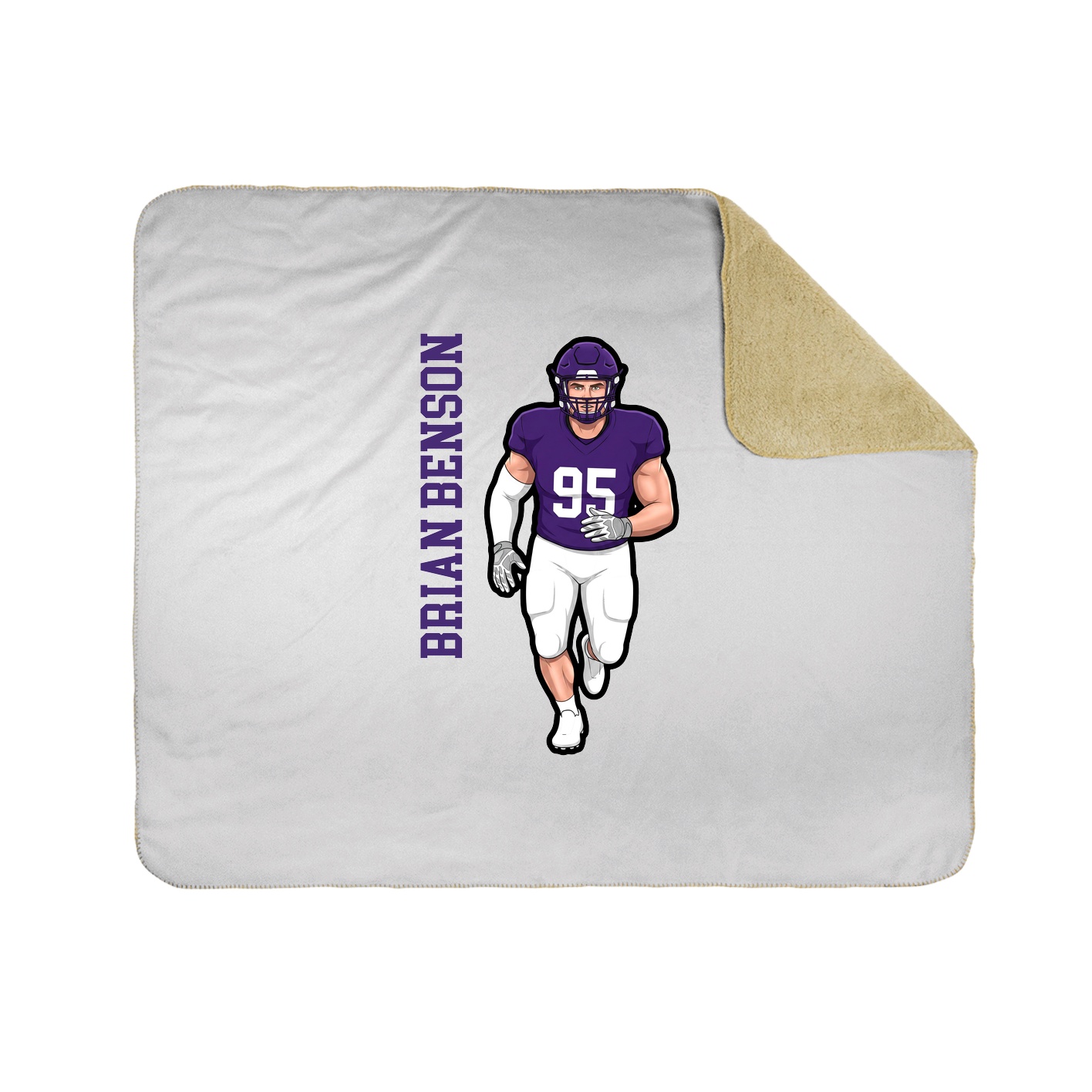 Throw Blanket — Name Vertical in White