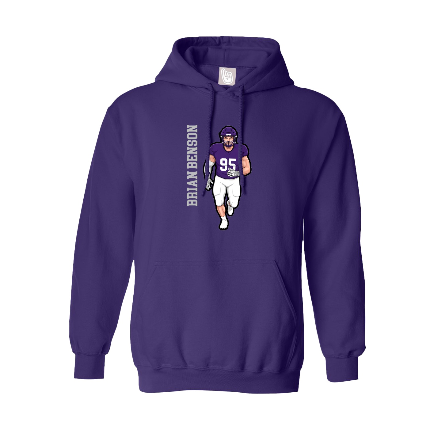 Hoodie — Name Vertical in Purple