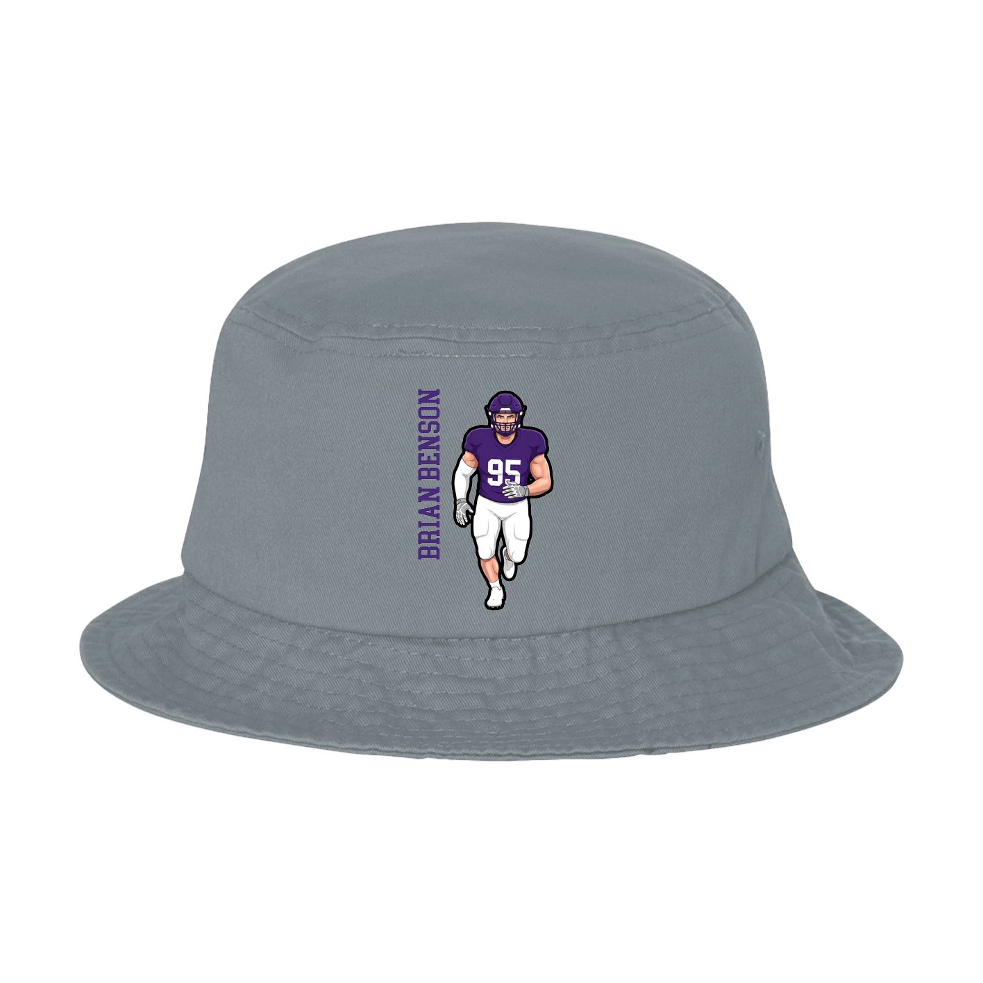 Bucket Cap — Name Vertical in Grey
