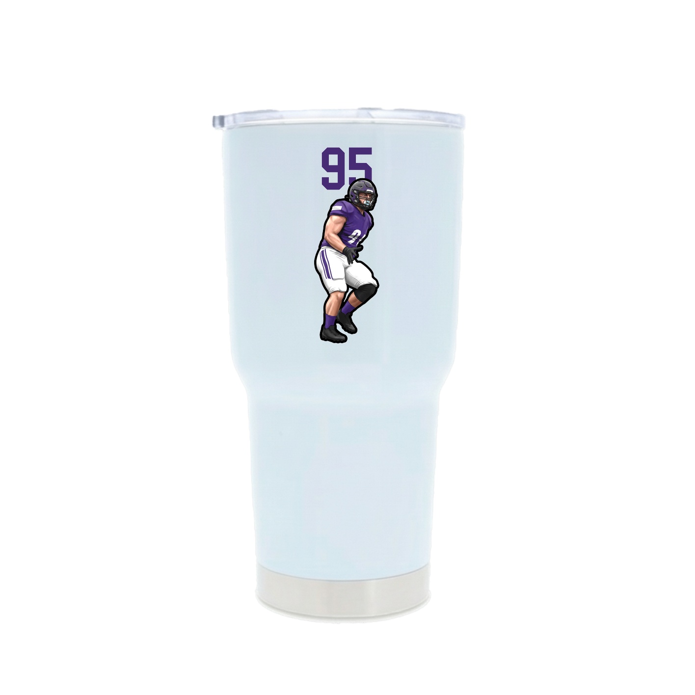 30oz Stainless Steel Tumbler — Number Top in White