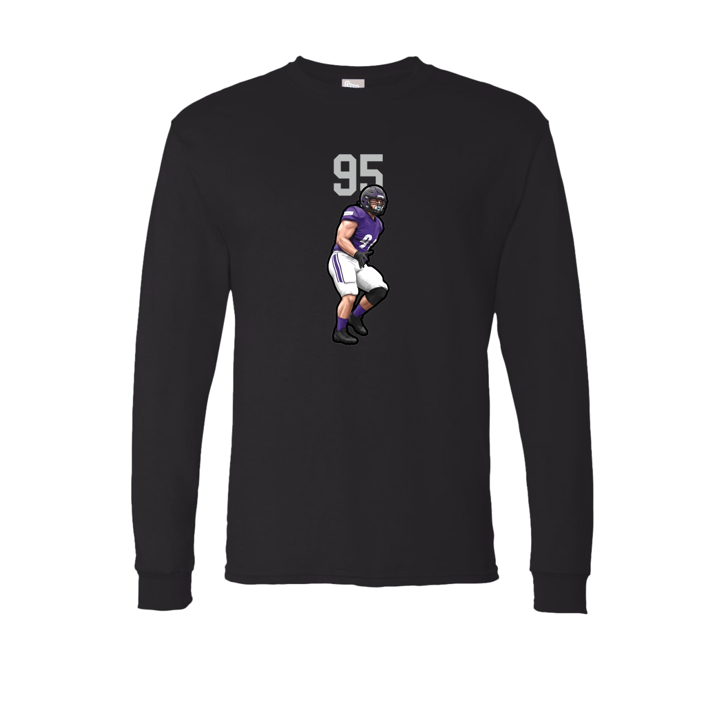 Long Sleeve Tee — Number Top in Black