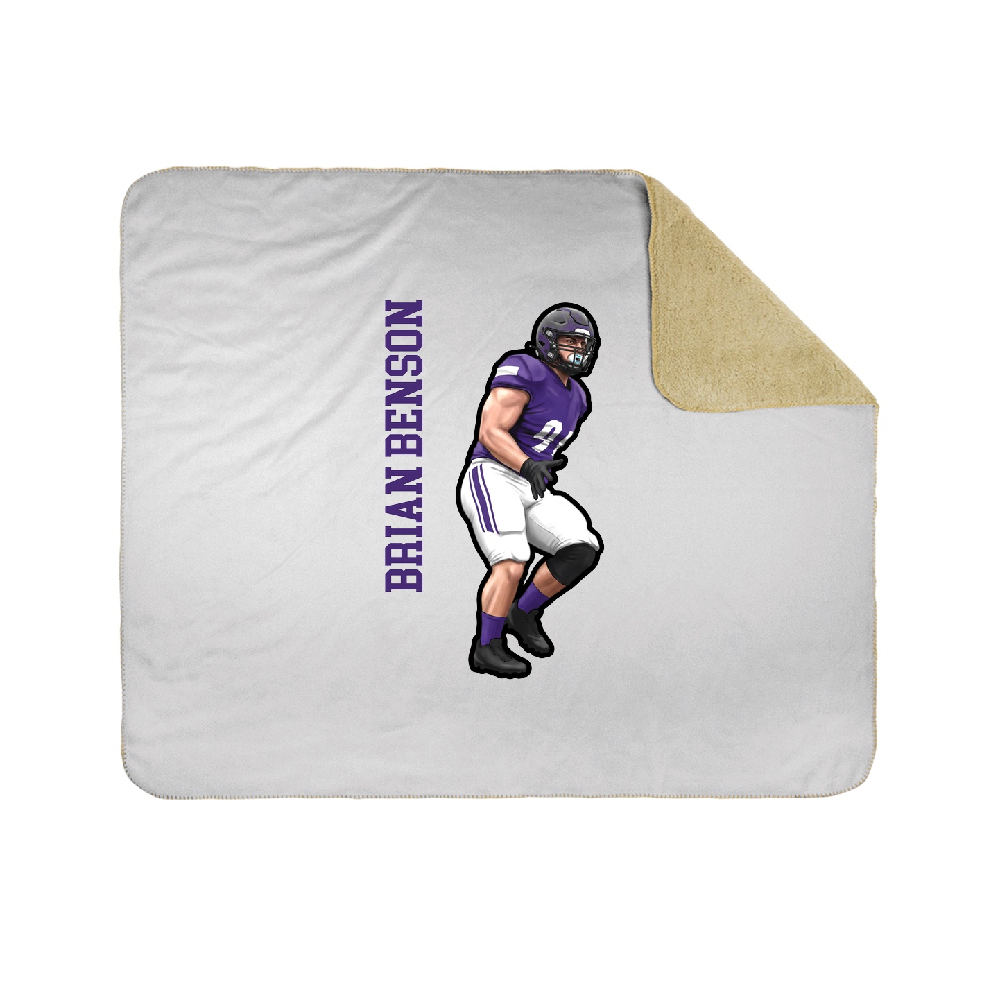 Throw Blanket — Name Vertical in White