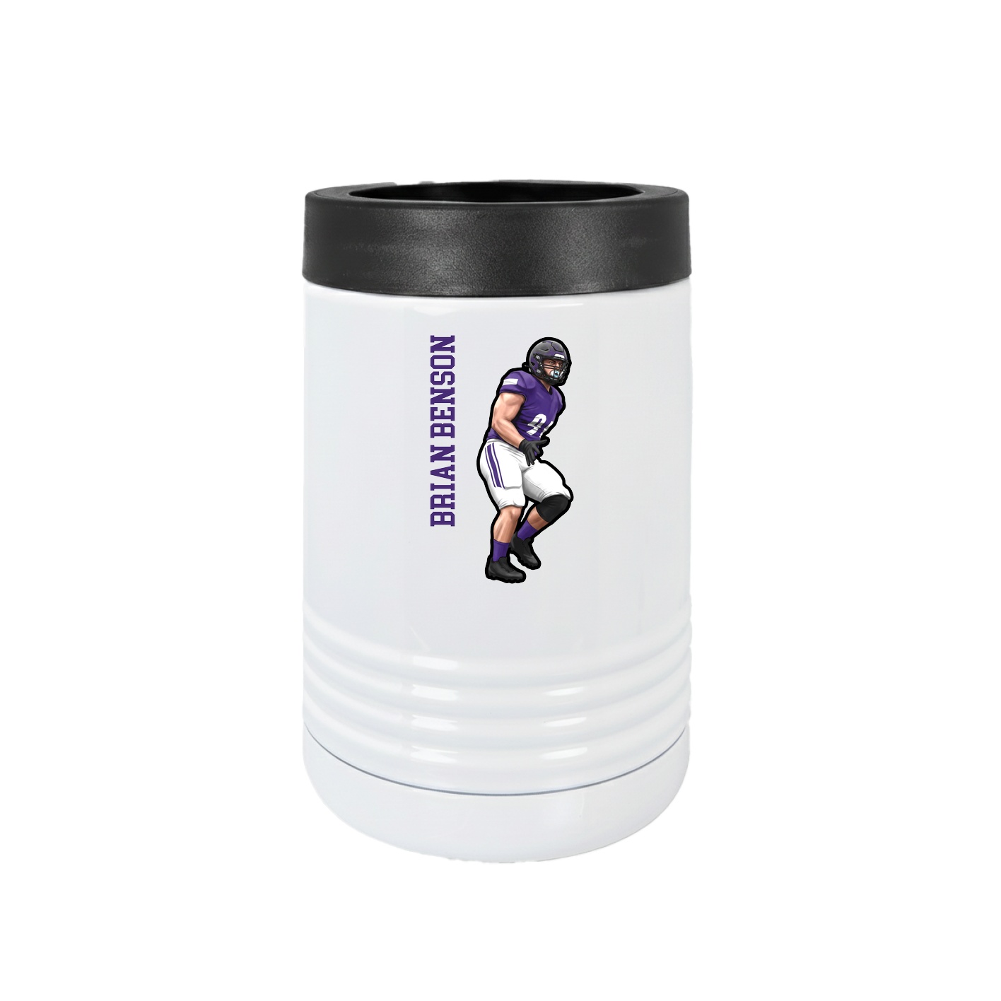 Beverage Holder — Name Vertical in White