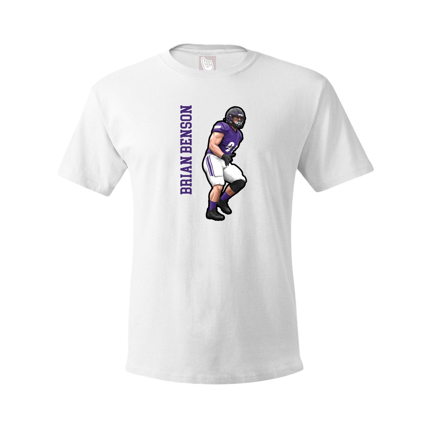 Youth Tee — Name Vertical in White