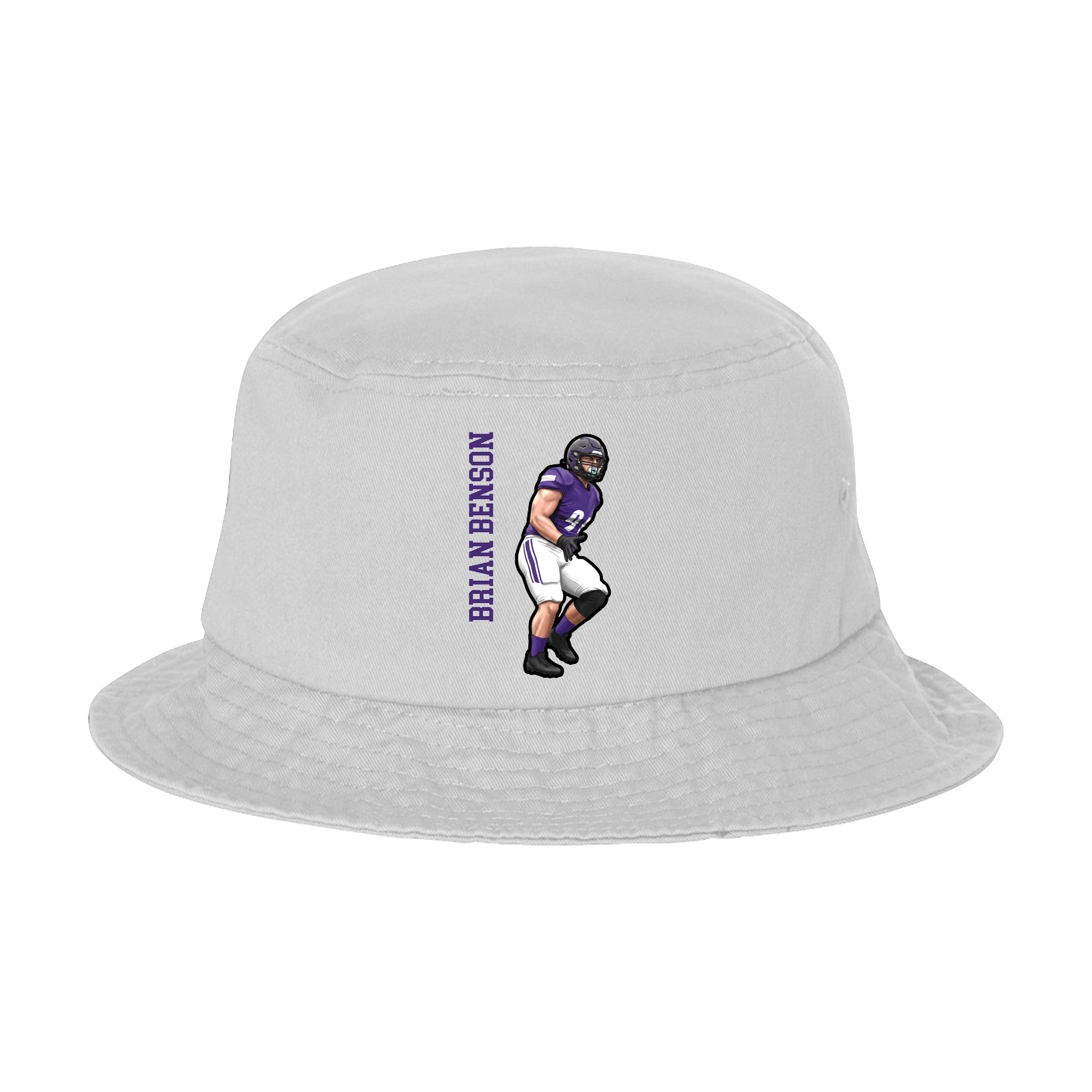 Bucket Cap — Name Vertical in White