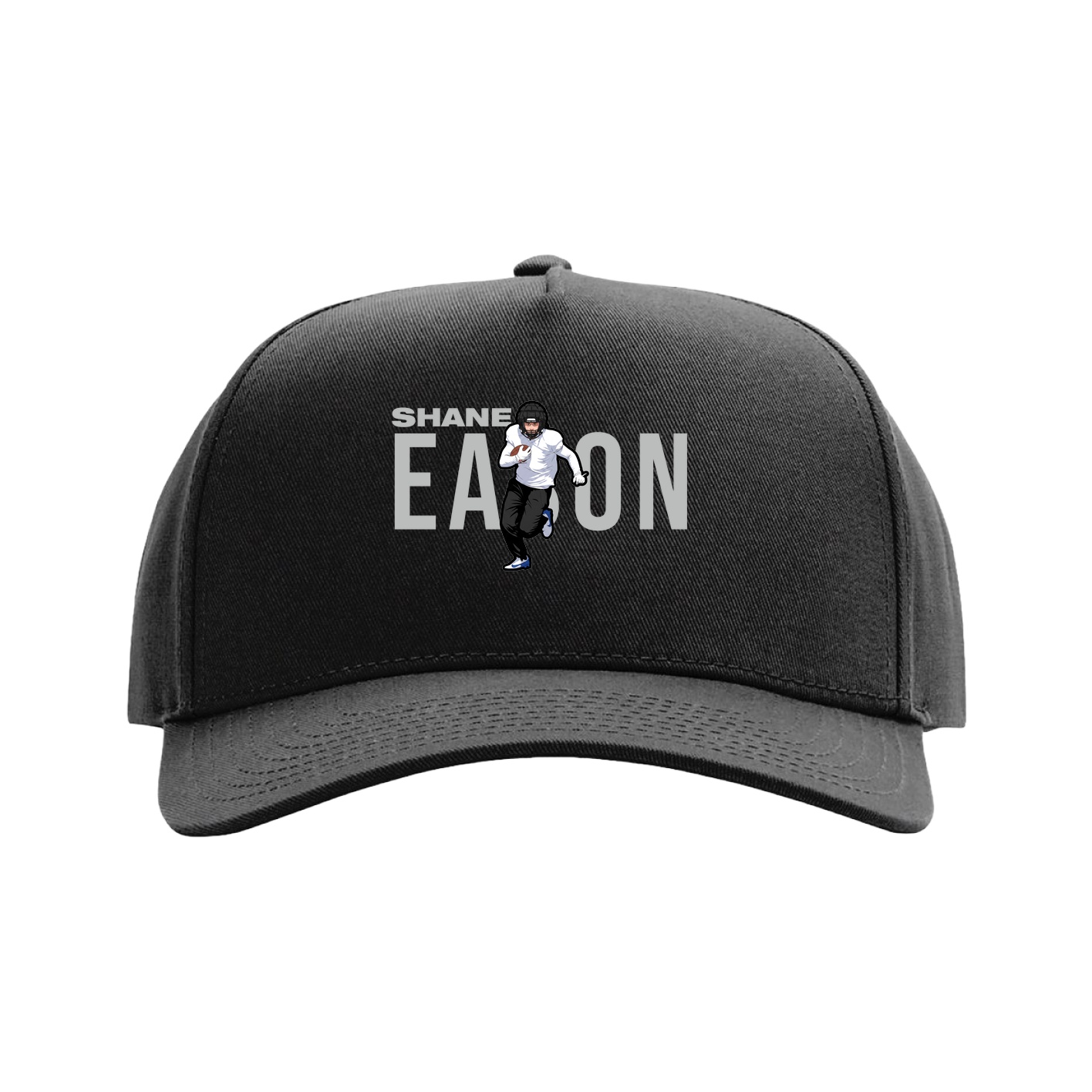 Full Fabric Five-Panel Champ Cap — Player Name in Black