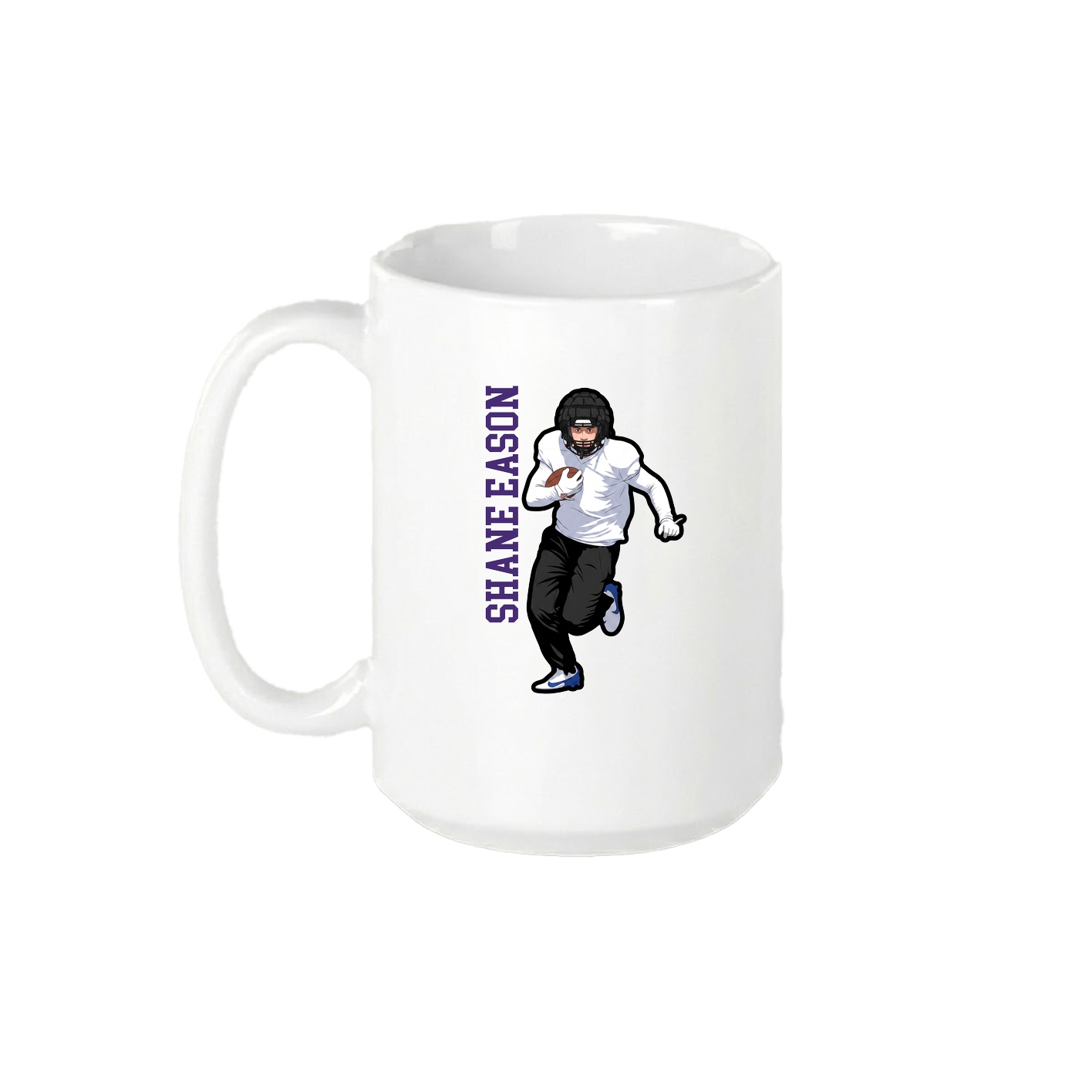 15oz Coffee Mug — Name Vertical in White