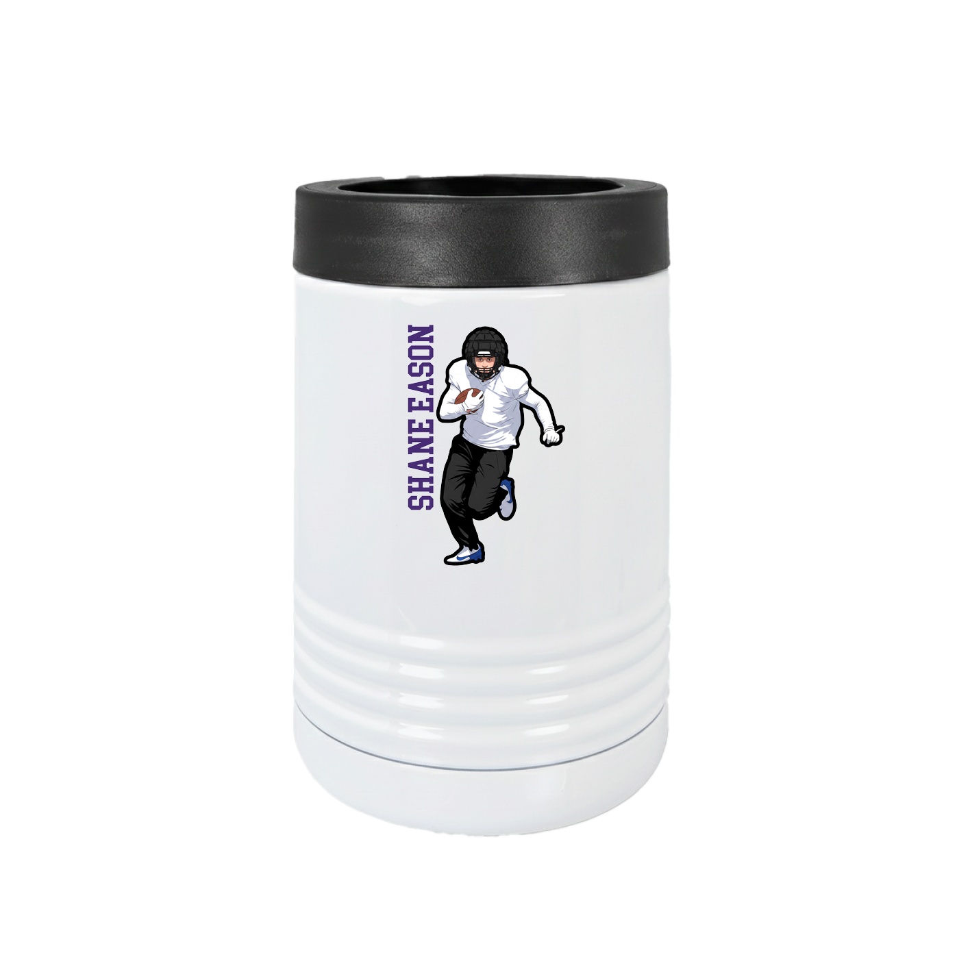 Beverage Holder — Name Vertical in White