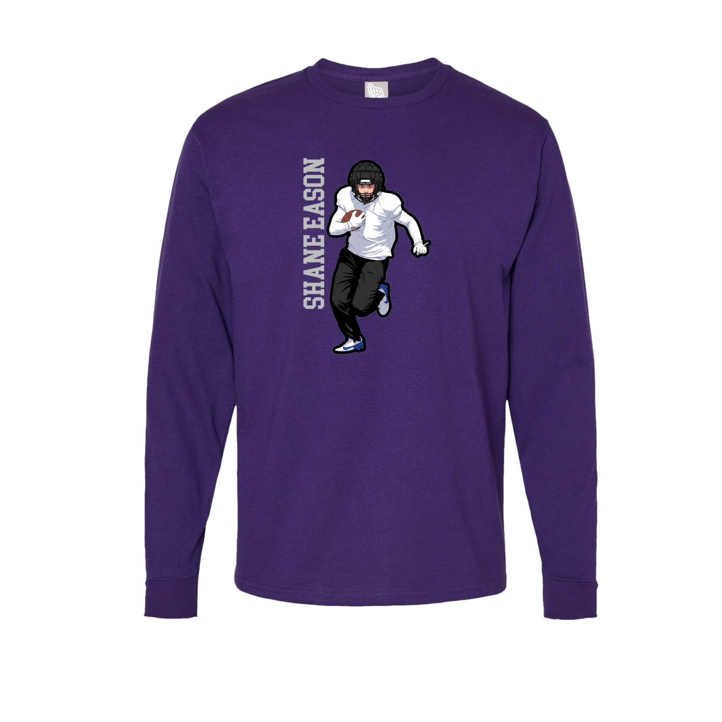 Long Sleeve Tee — Name Vertical in Purple
