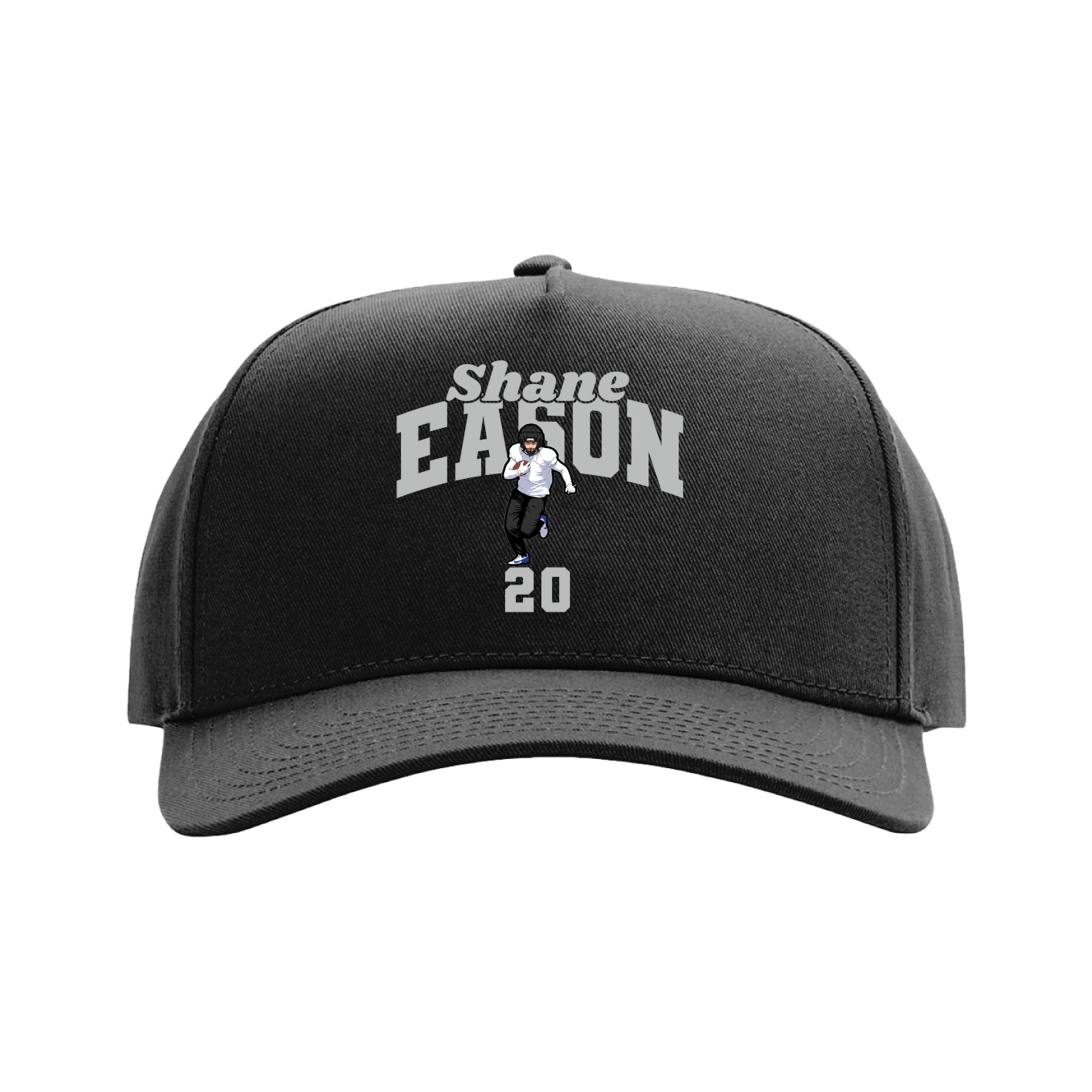 Full Fabric Five-Panel Champ Cap — Signature Arch in Black