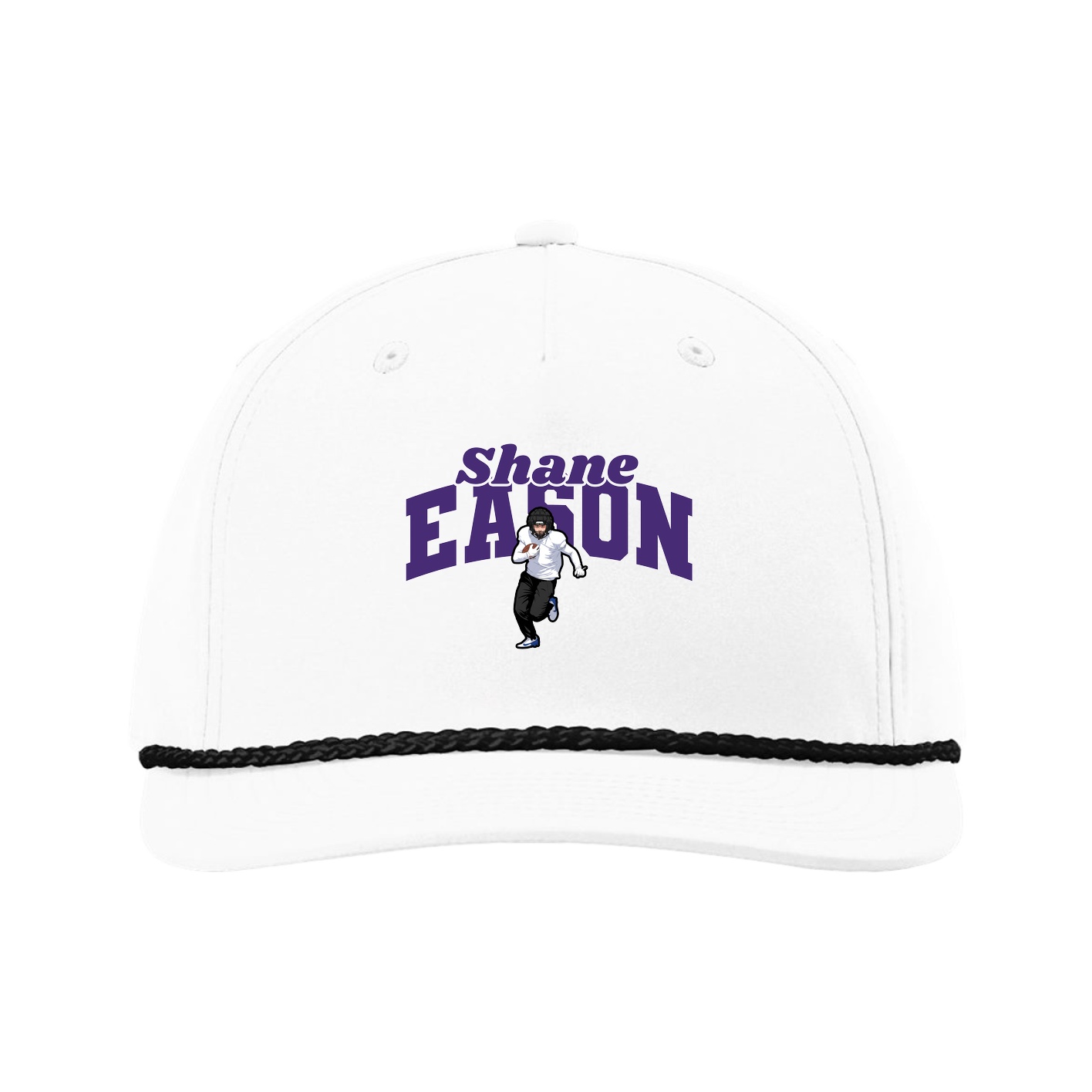 Five-Panel Classic Rope Cap — Signature Arch in White
