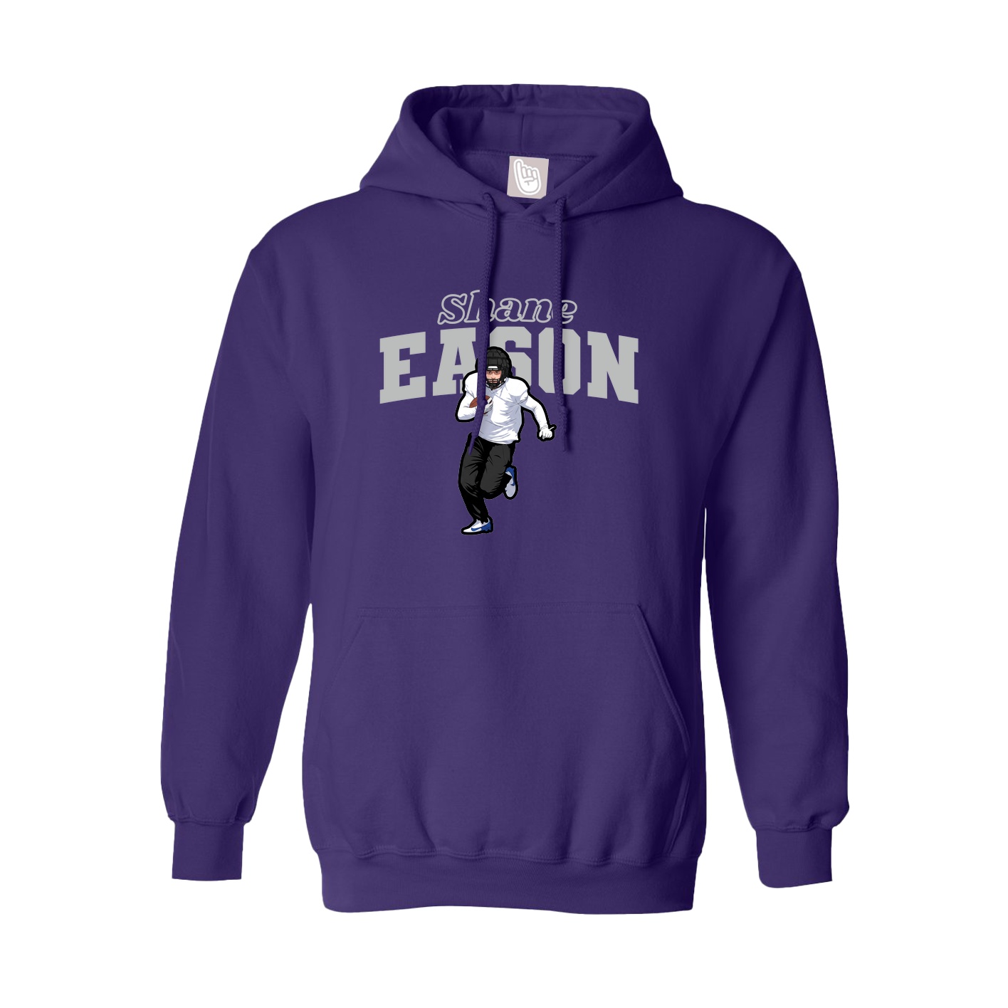 Youth Hoodie — Name Arch in Purple