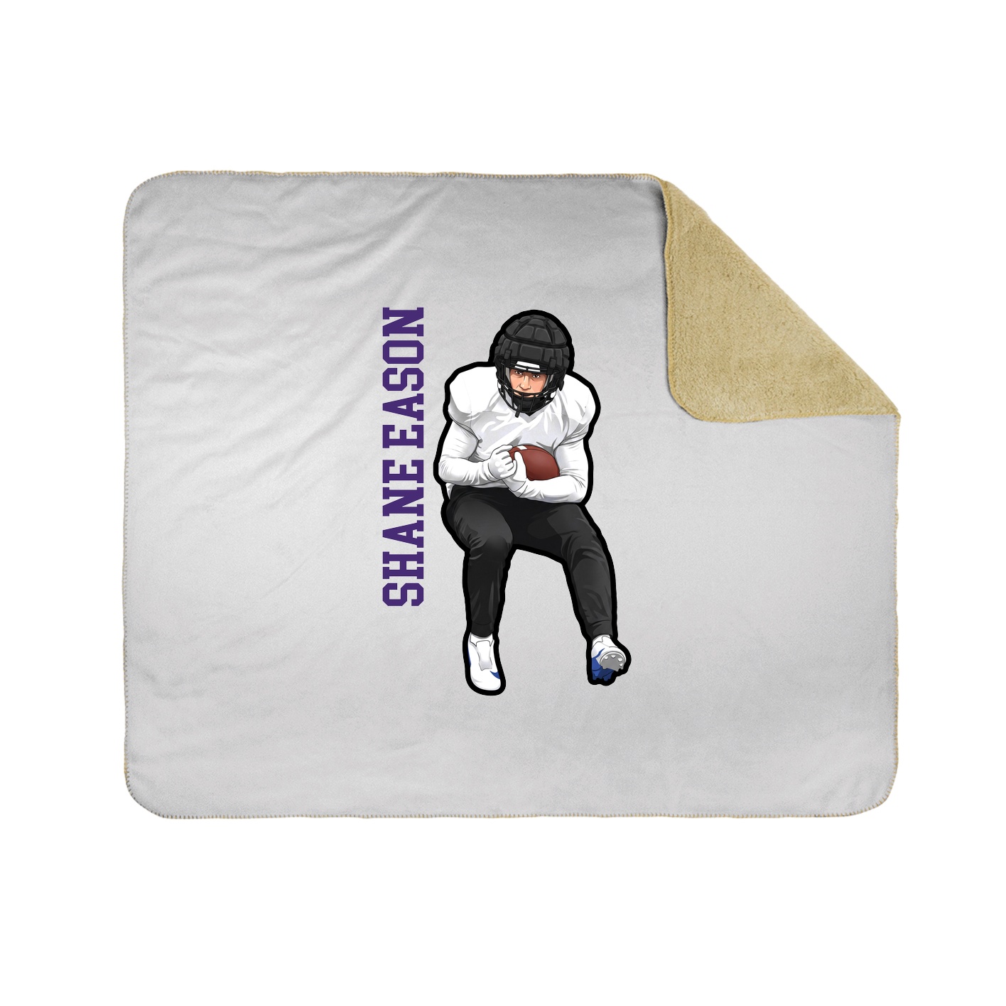 Throw Blanket — Name Vertical in White