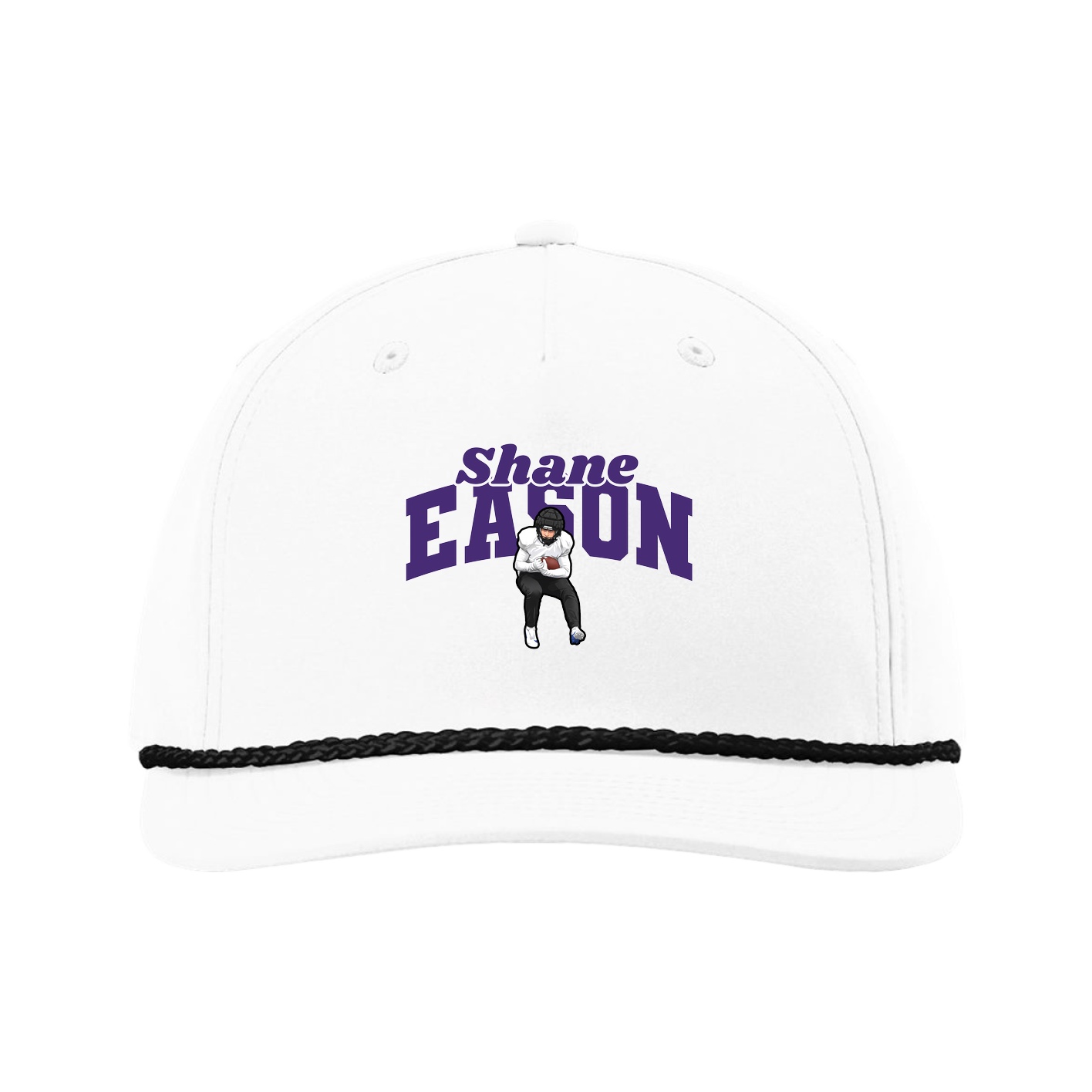 Five-Panel Classic Rope Cap — Signature Arch in White