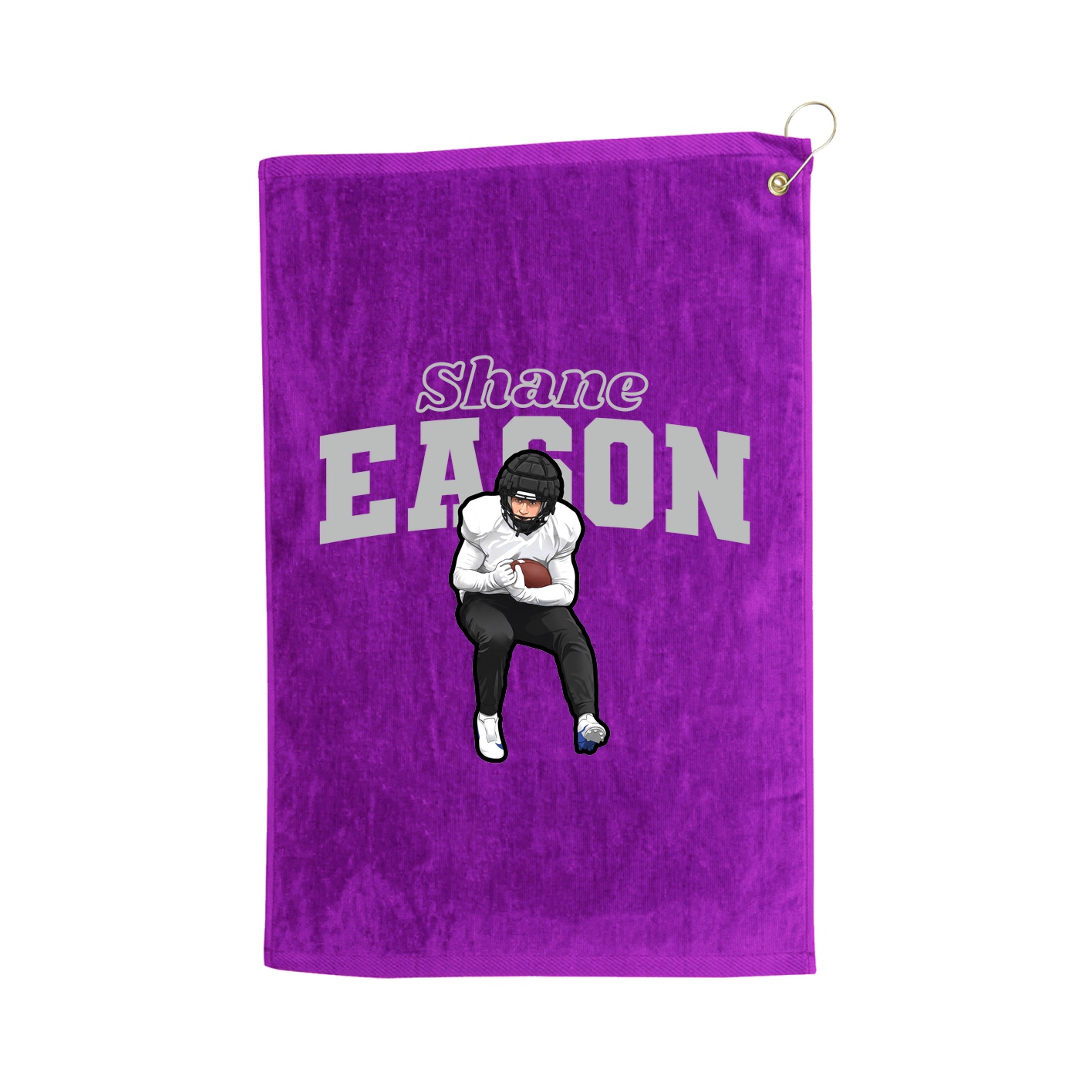 Golf Towel — Name Arch in Purple