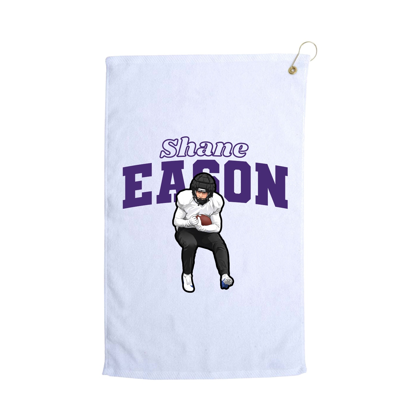 Golf Towel — Name Arch in White