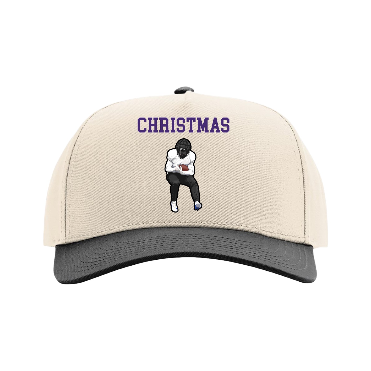 Full Fabric Five-Panel Champ Cap — Shirsey in Cream/Black