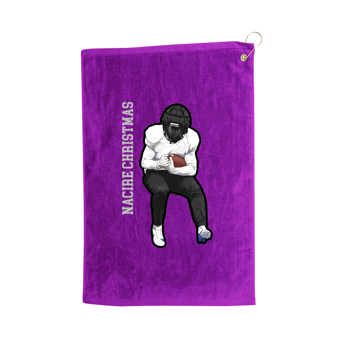 Golf Towel — Name Vertical in Purple
