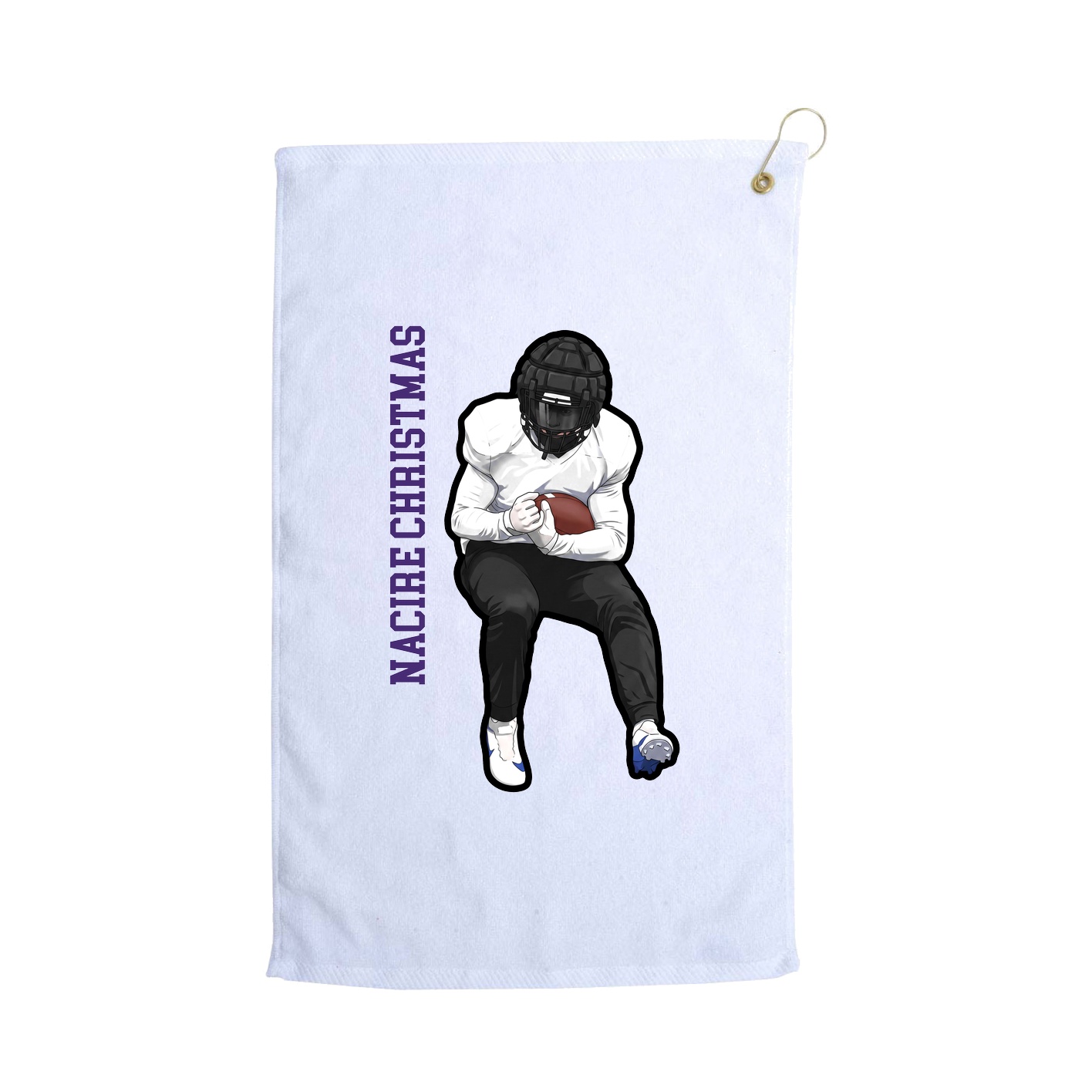 Golf Towel — Name Vertical in White