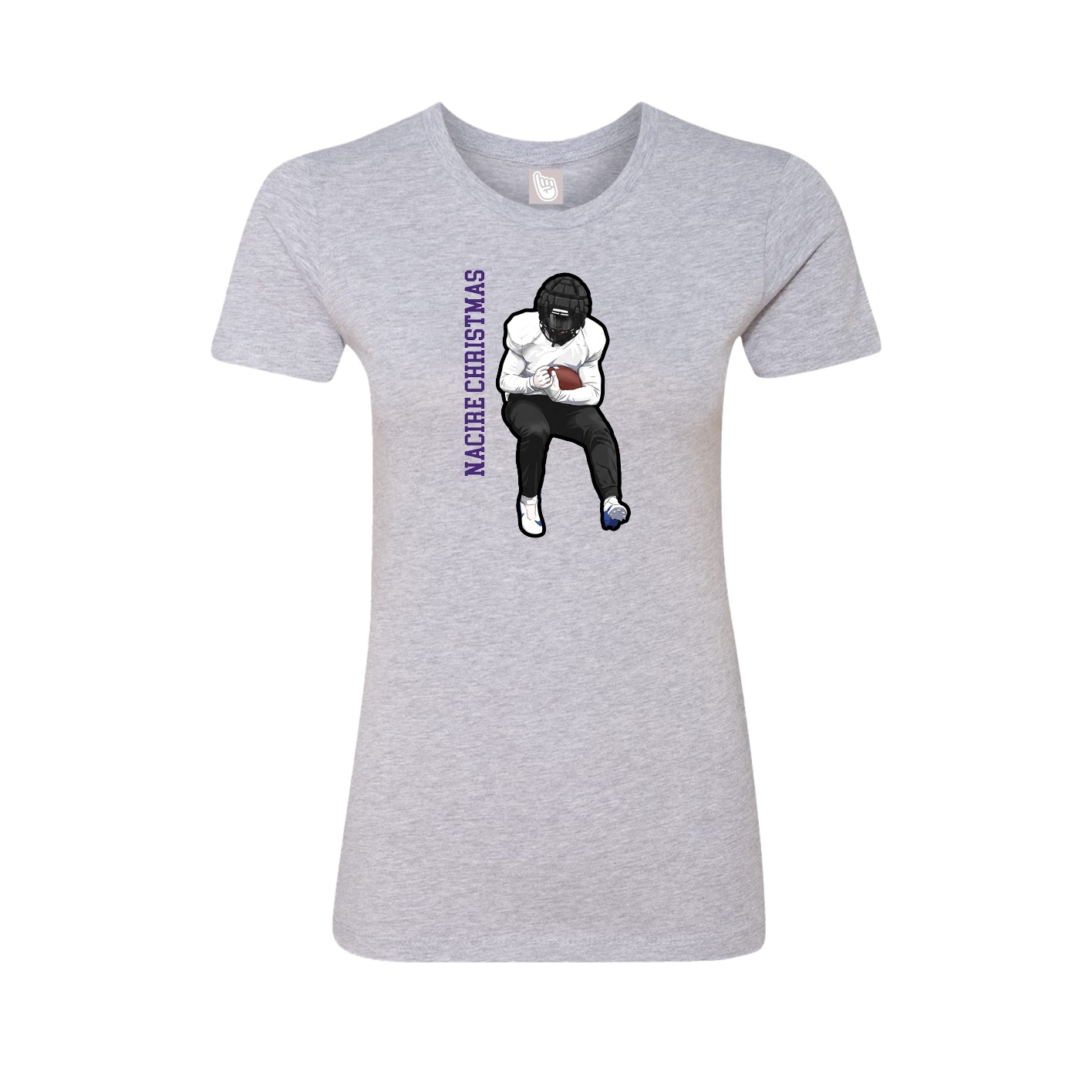 Womens Tee — Name Vertical in Grey