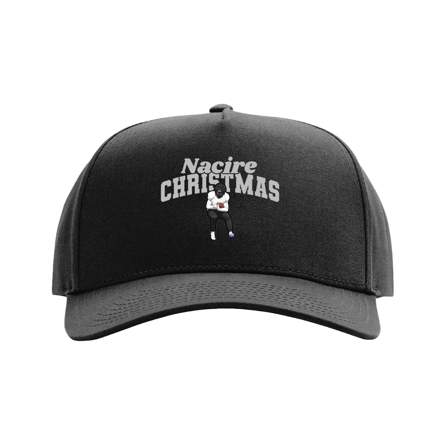 Full Fabric Five-Panel Champ Cap — Signature Arch in Black