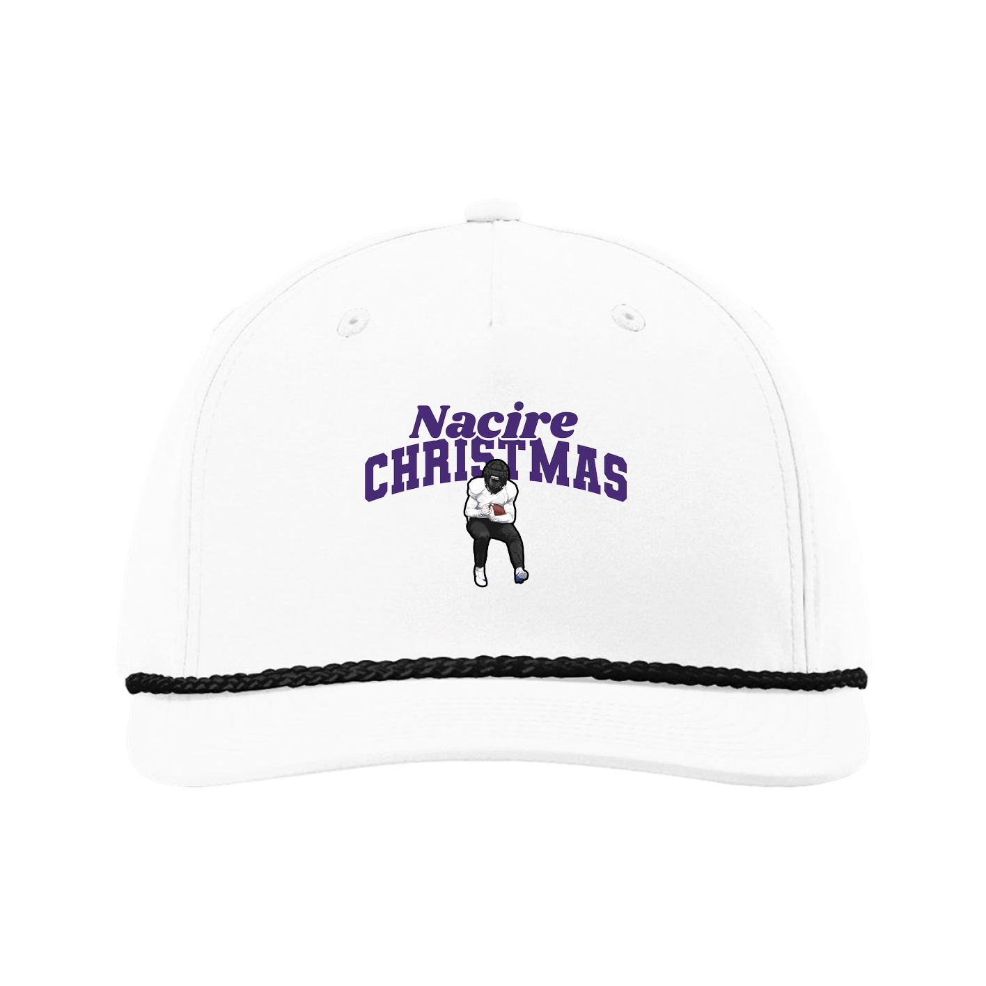 Five-Panel Classic Rope Cap — Signature Arch in White