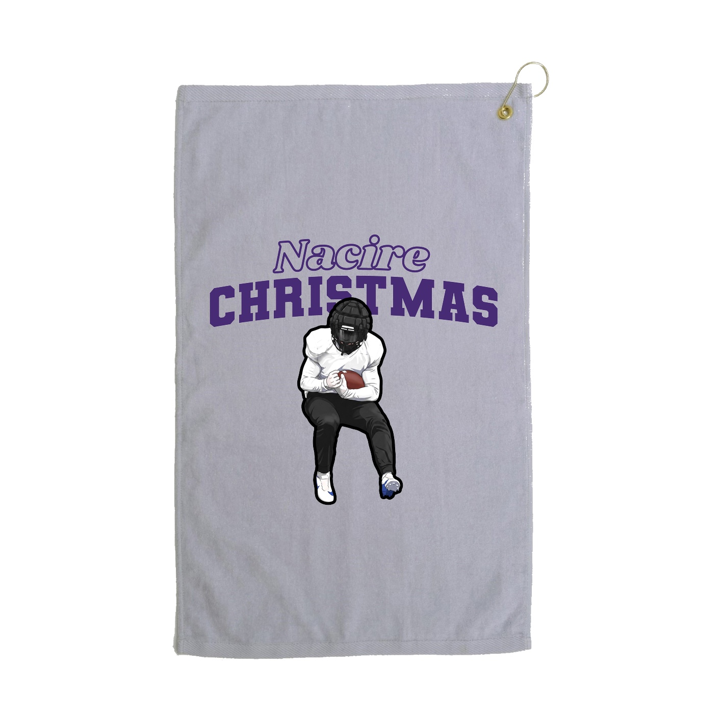 Golf Towel — Name Arch in Grey