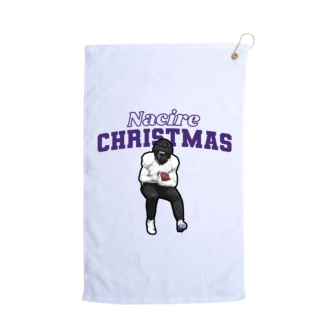 Golf Towel — Name Arch in White