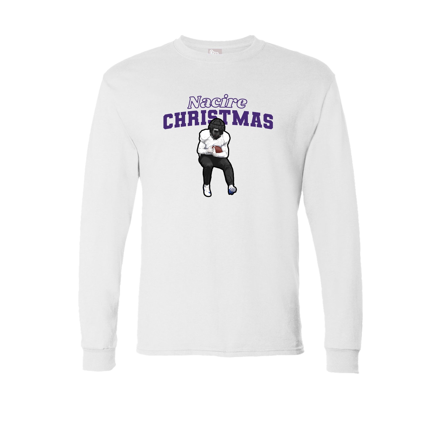 Long Sleeve Tee — Name Arch in White