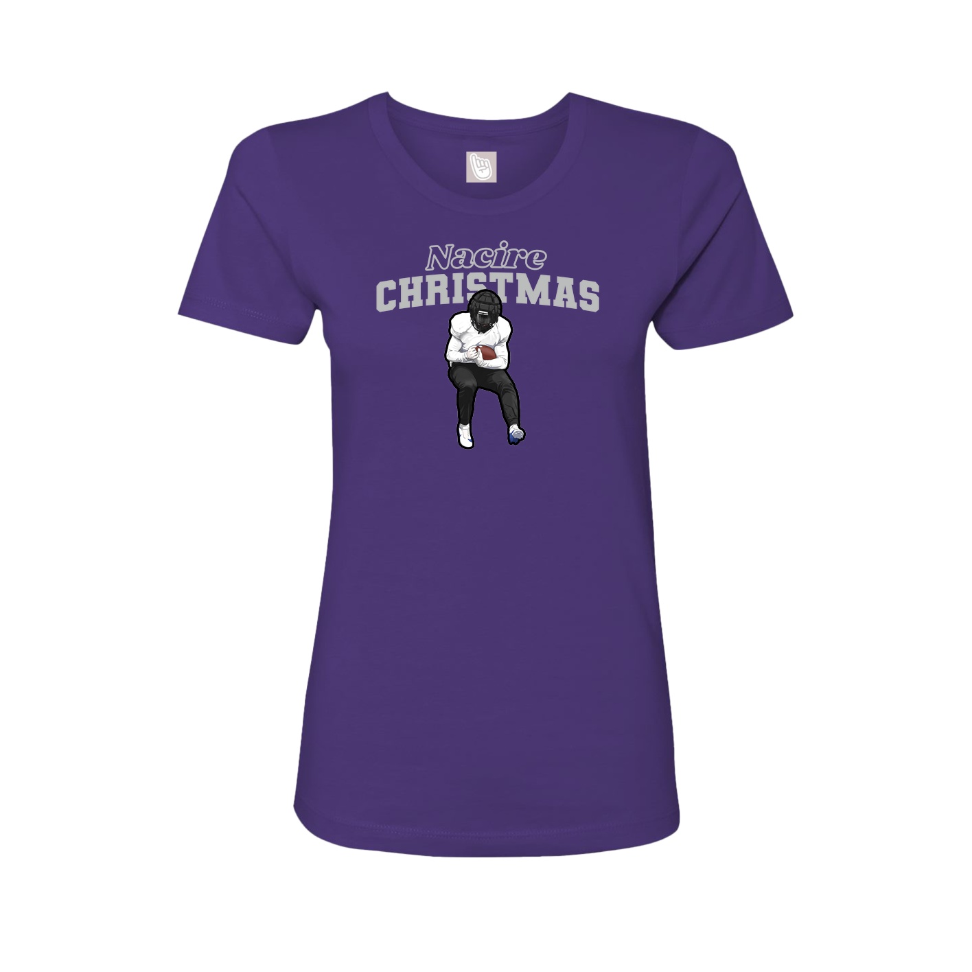 Fitted Women's Tee — Name Arch in Purple