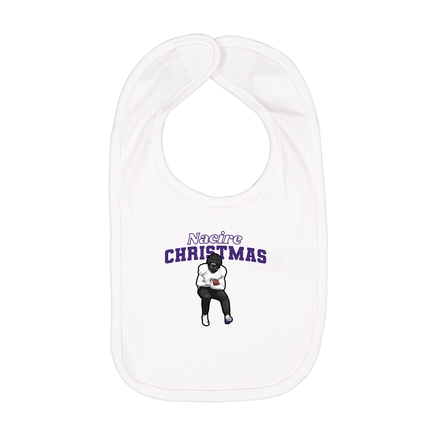 Infant Bib — Name Arch in White