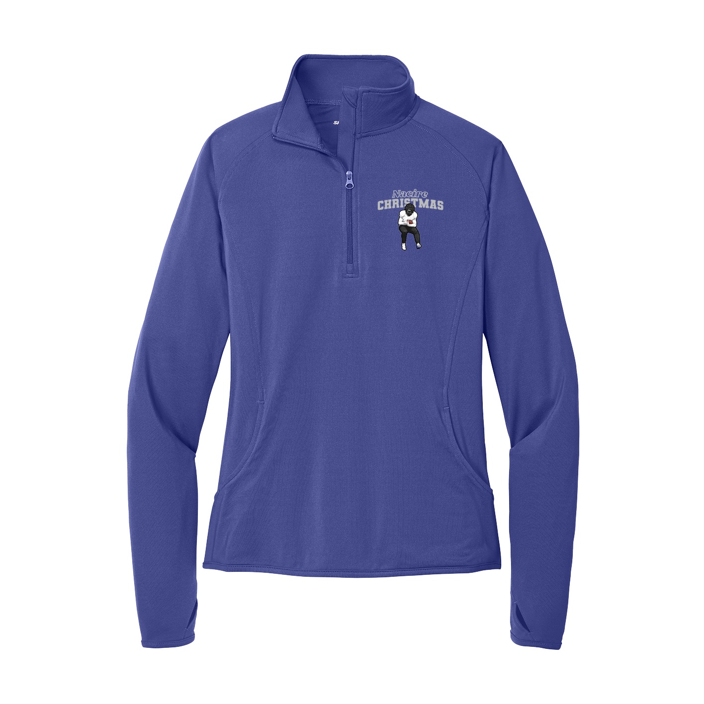 Women's Q-Zip Pullover — Name Arch in Purple