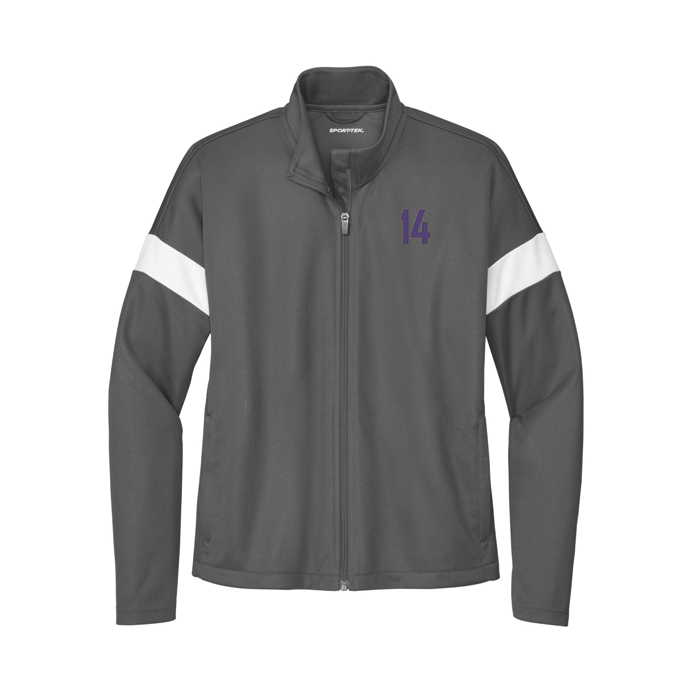 Womens Team Travel Full-Zip Jacket — Front Shirsy in Gray/White