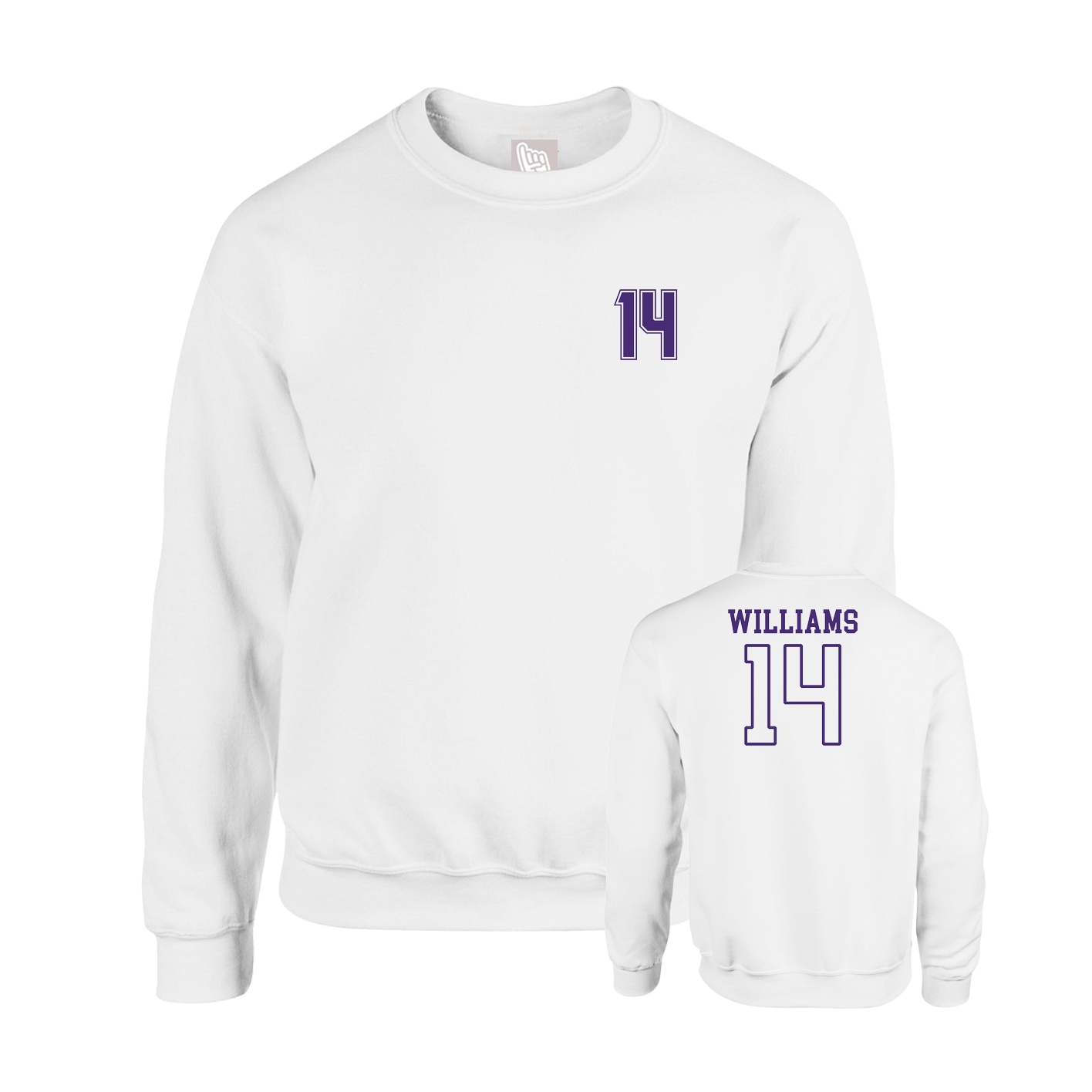Fleece Crew — Chest Back in White