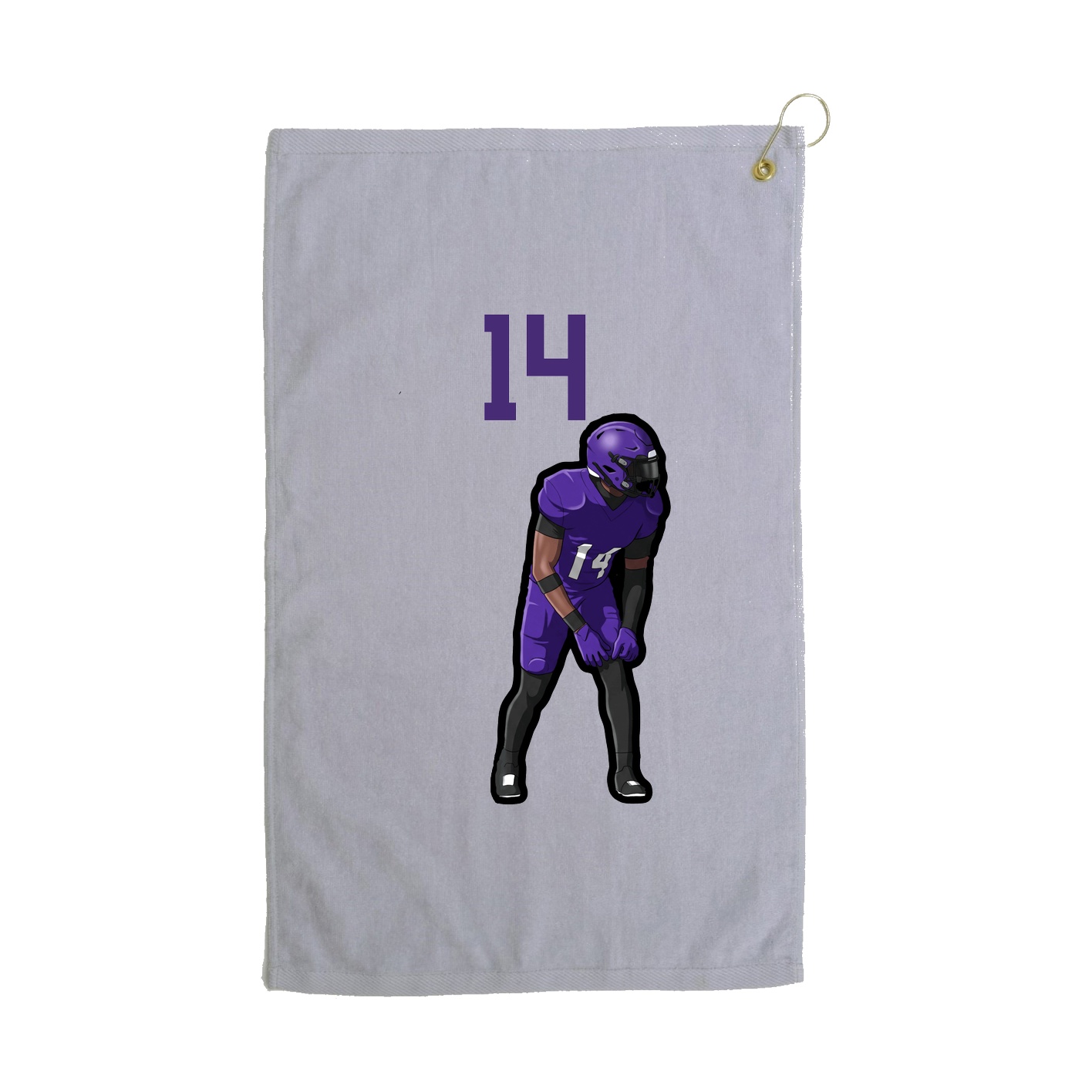 Golf Towel — Number Top in Grey