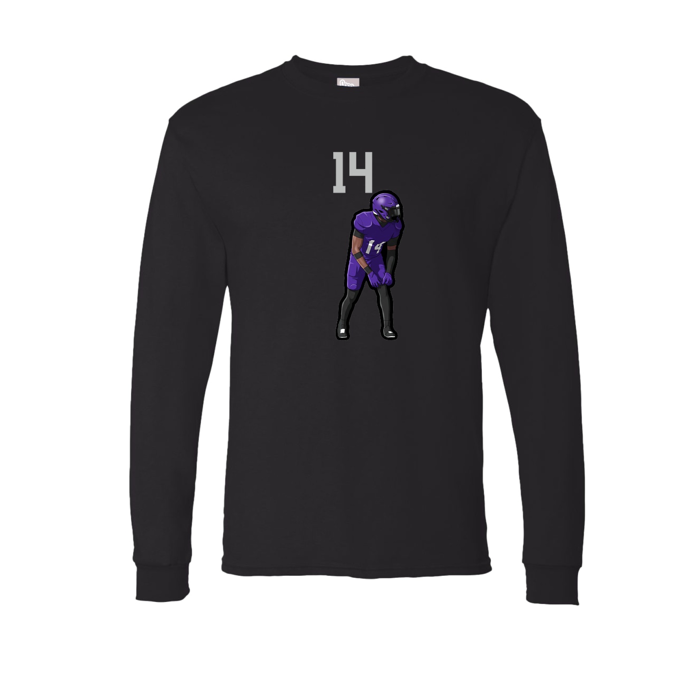 Long Sleeve Tee — Number Top in Black