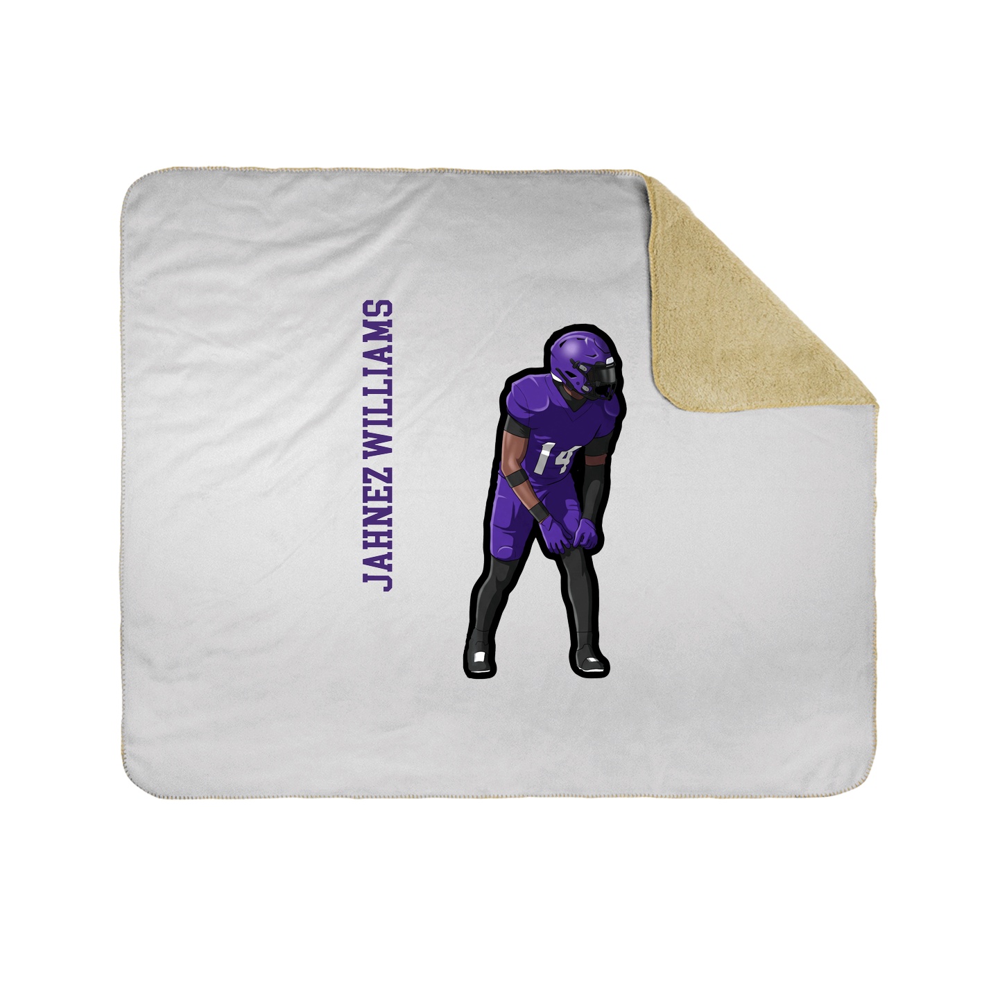 Throw Blanket — Name Vertical in White