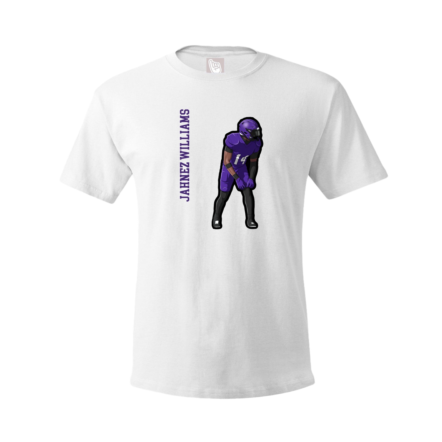 Tee — Name Vertical in White
