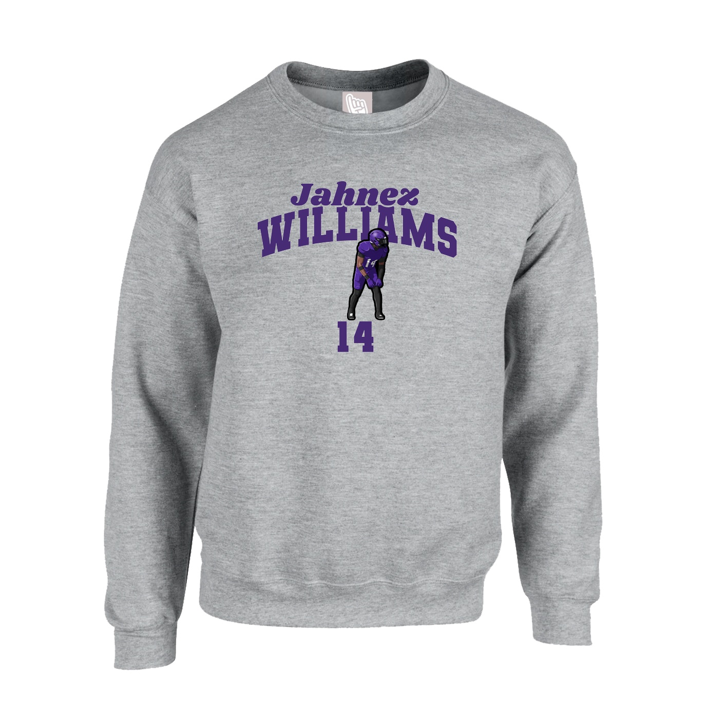 Fleece Crew — Signature Arch in Grey