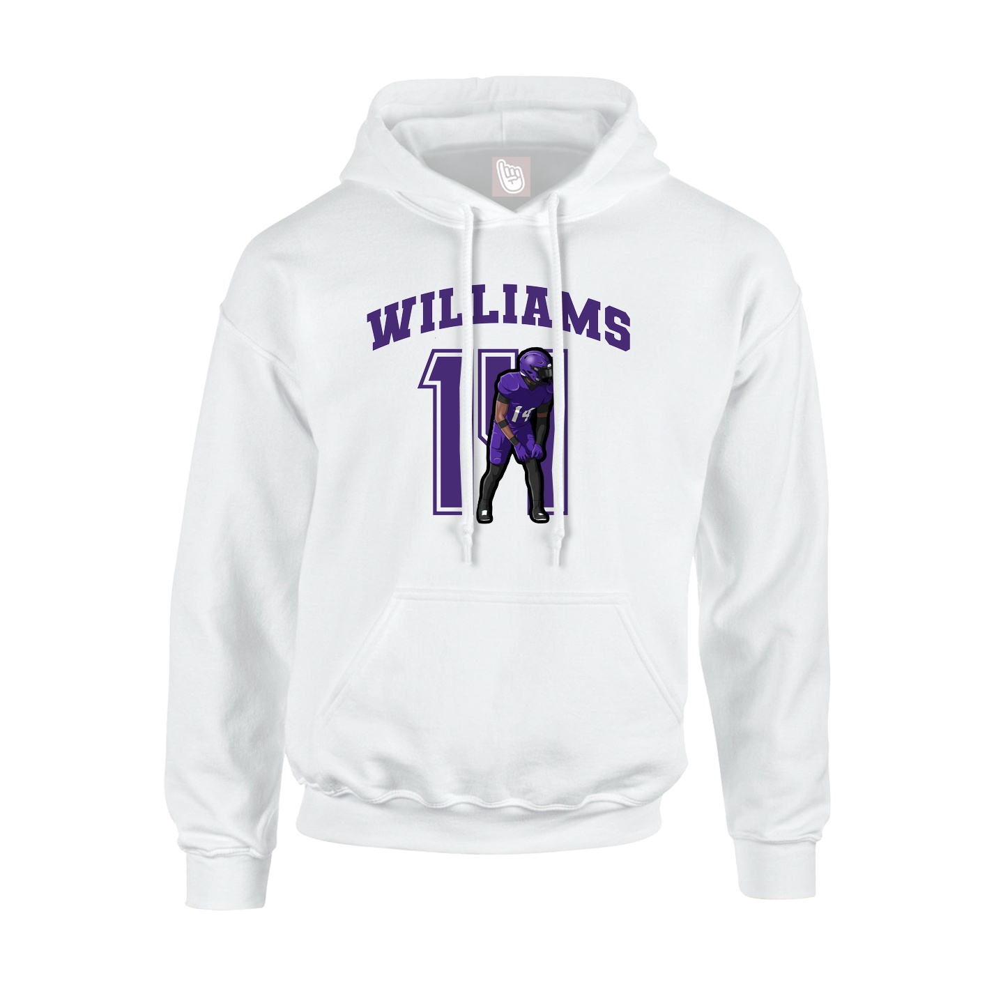 Hoodie — Number in White
