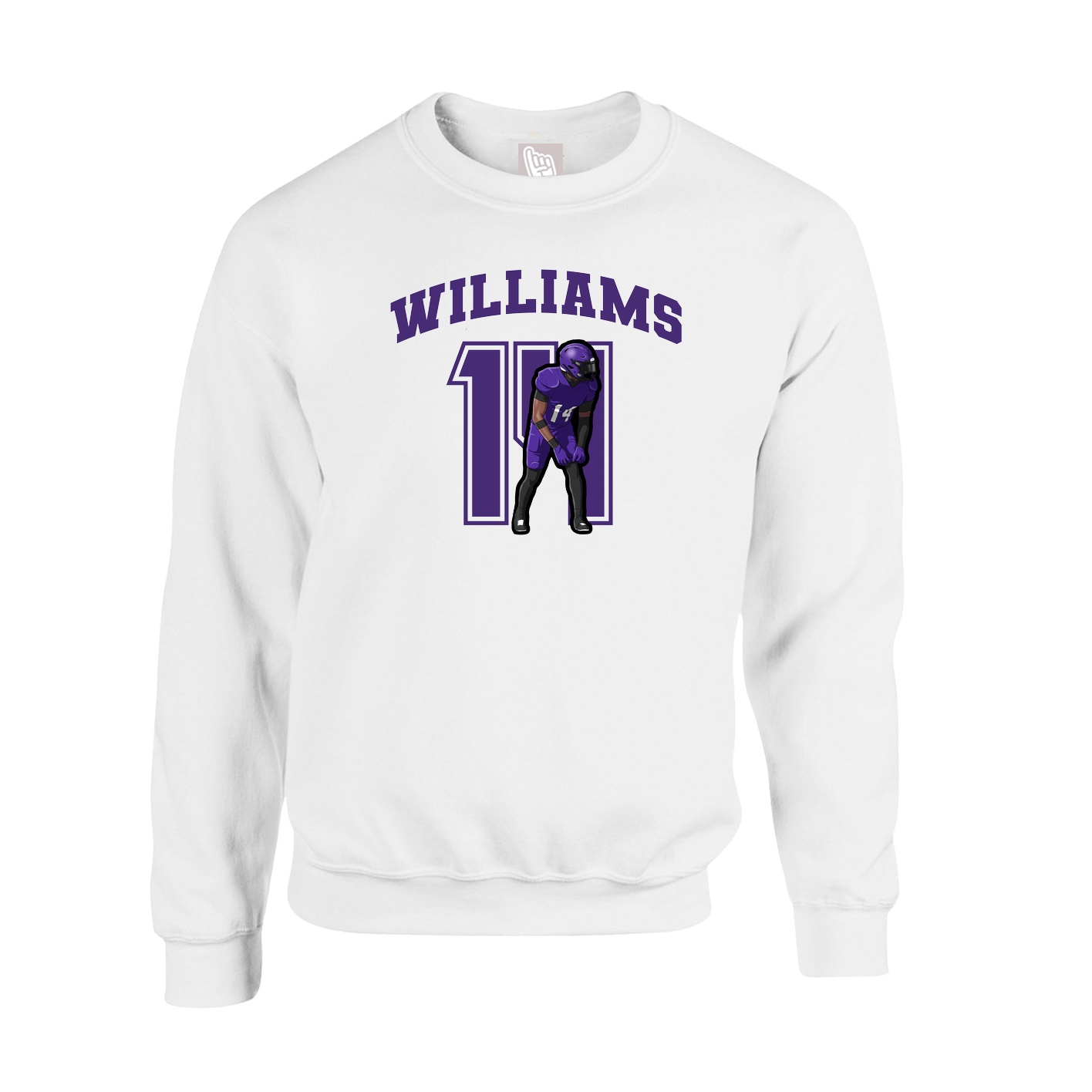 Fleece Crew — Number in White