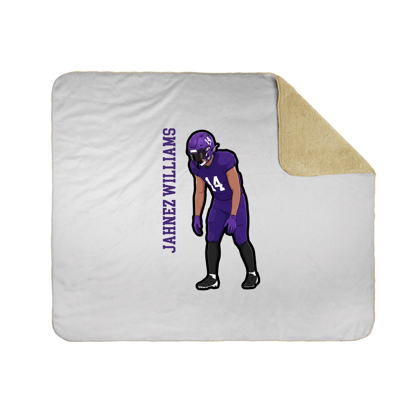 Throw Blanket — Name Vertical in White