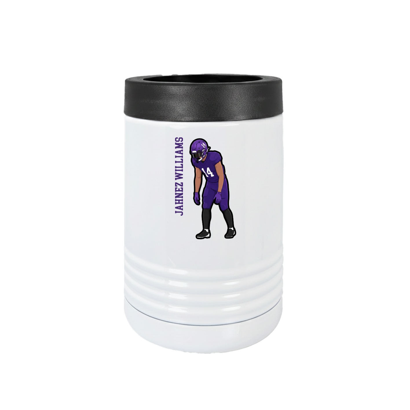 Beverage Holder — Name Vertical in White