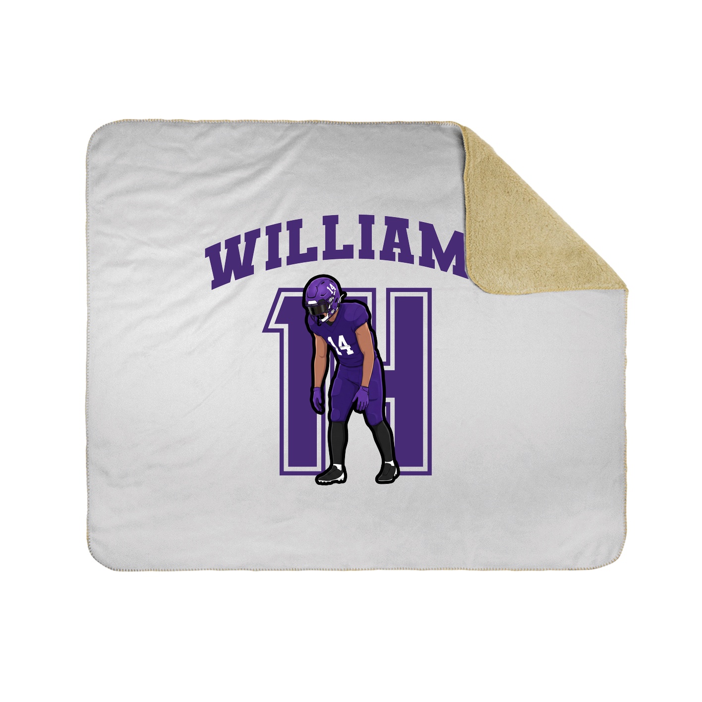 Throw Blanket — Number in White