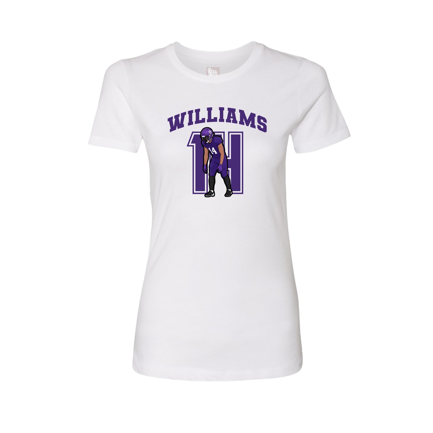 Fitted Women's Tee — Number in White