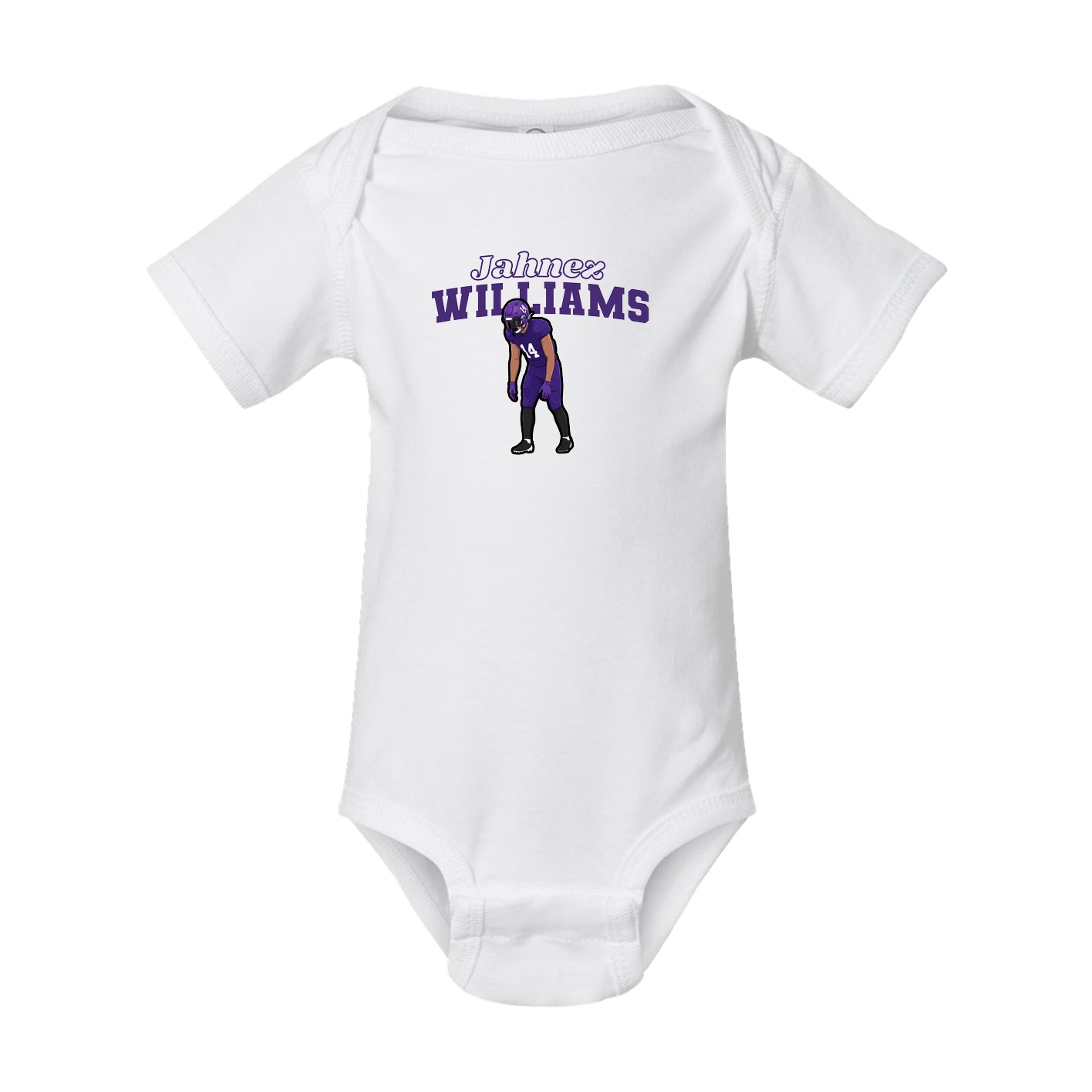 Baby Onesie — Name Arch in White