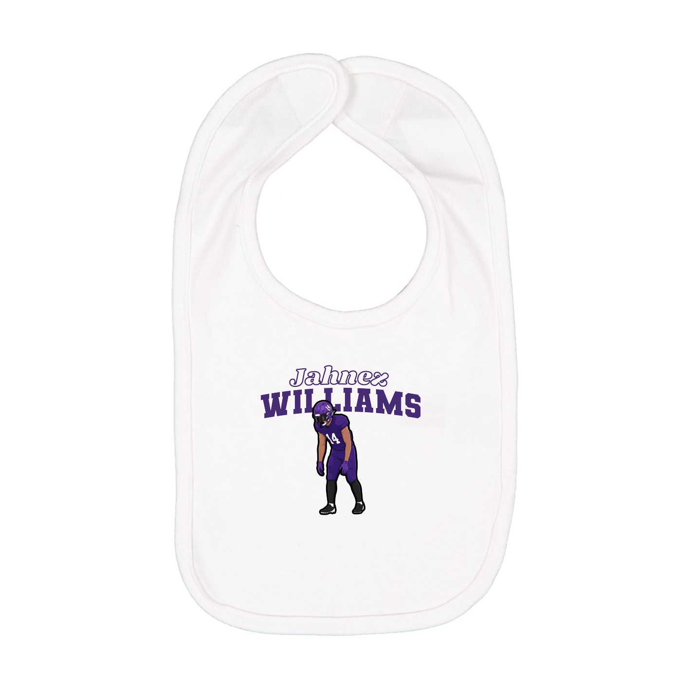 Infant Bib — Name Arch in White