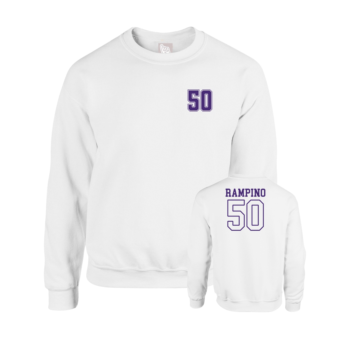 Fleece Crew — Chest Back in White
