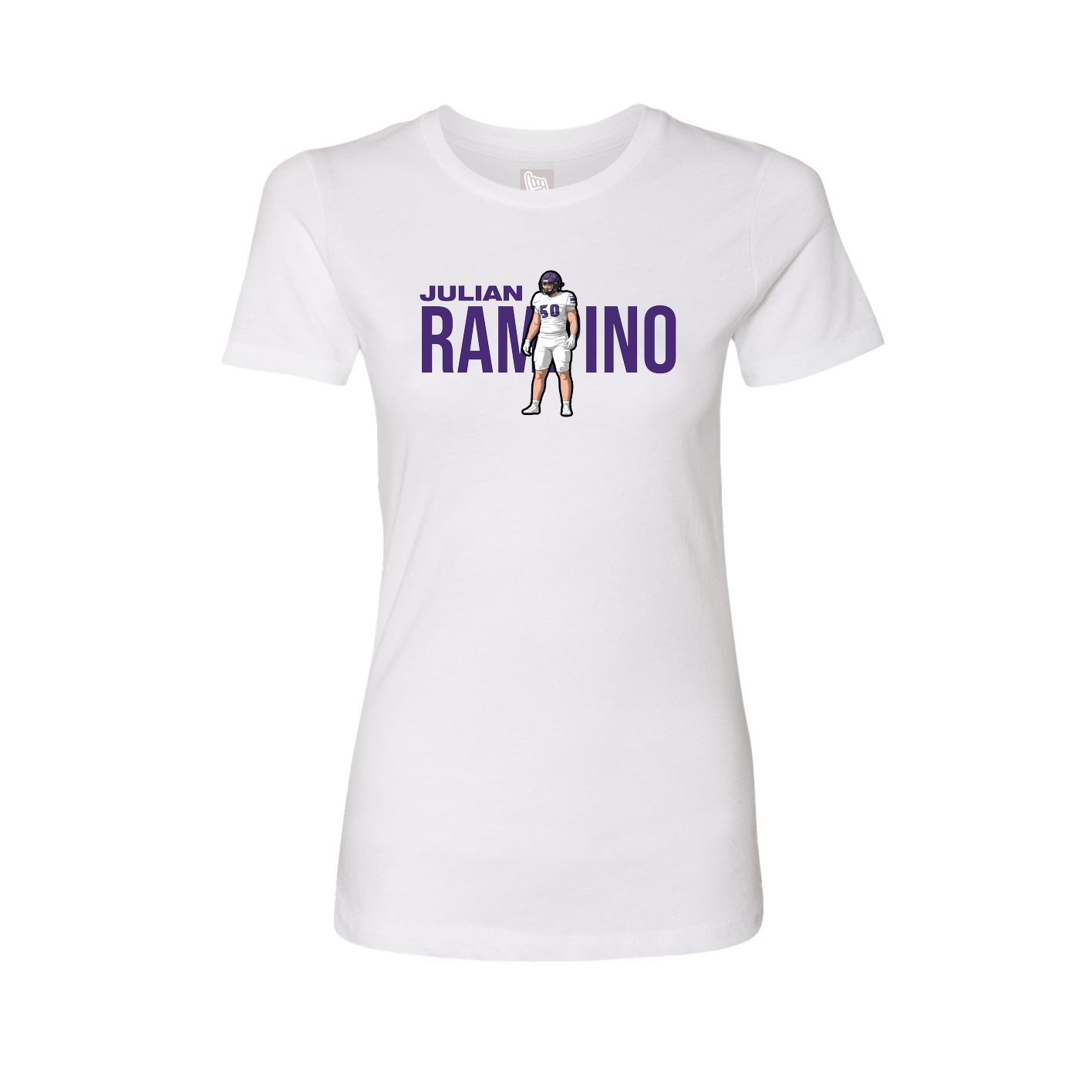 Fitted Women's Tee — Player Name in White